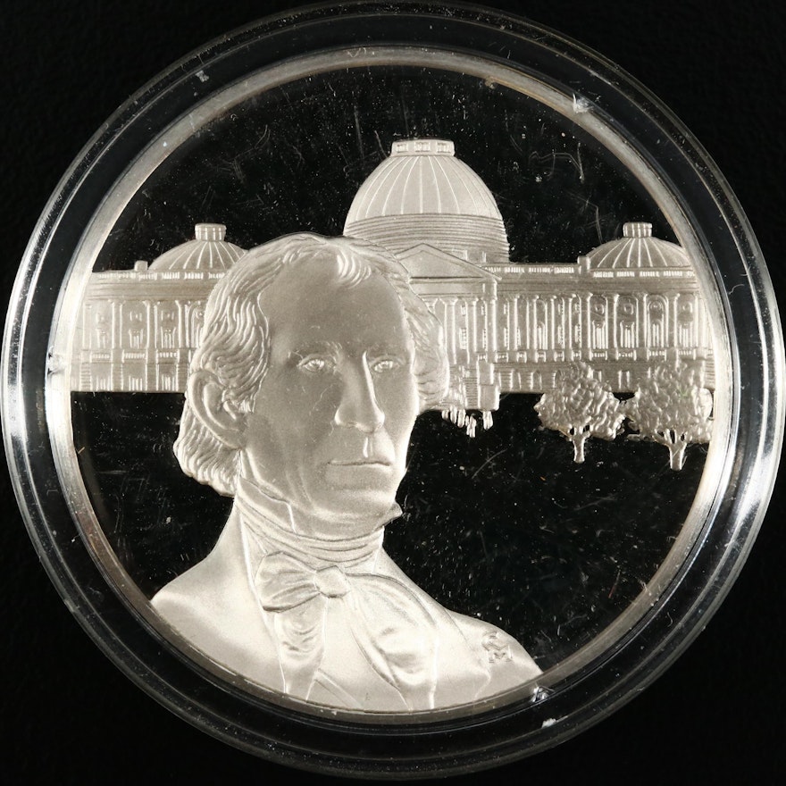 Commemorative Sterling Silver Medal of President John Tyler