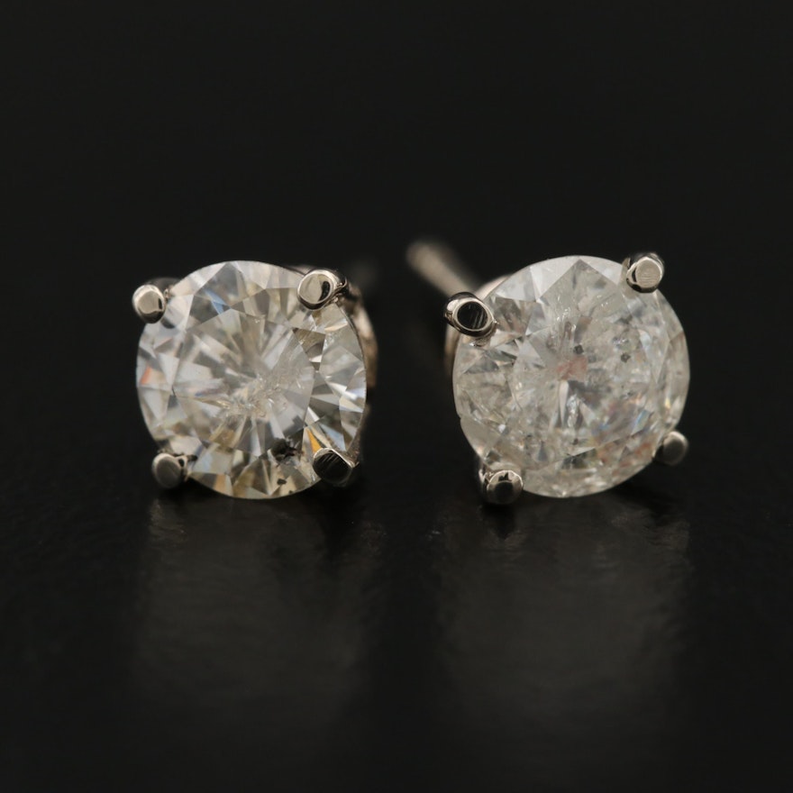 14K 1.29 CTW Diamond Stud Earrings