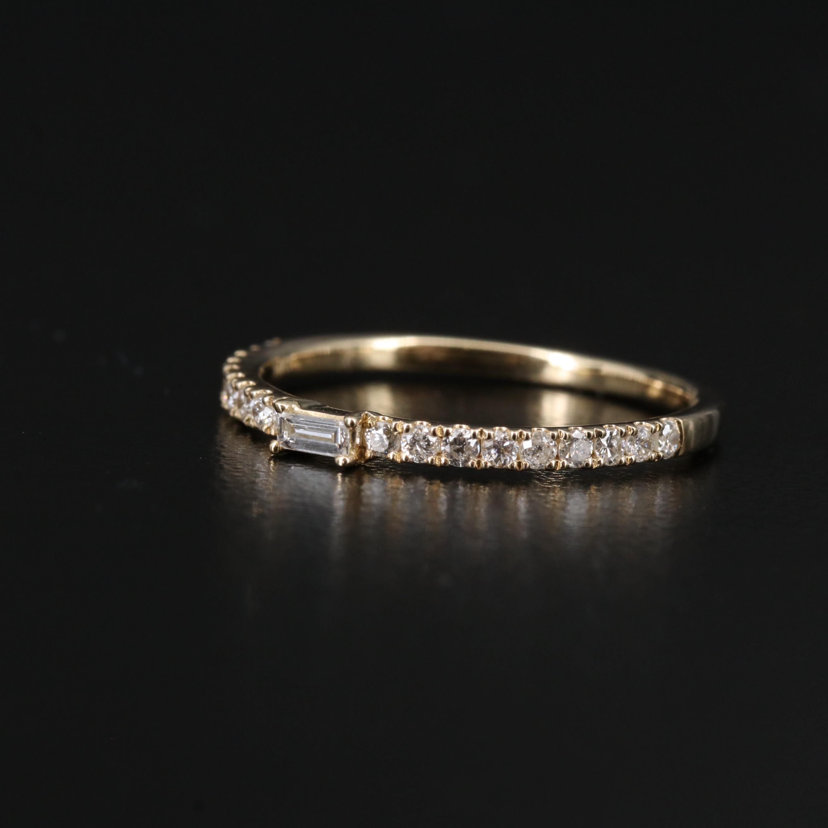 14K Diamond Ring with Channel Shoulders