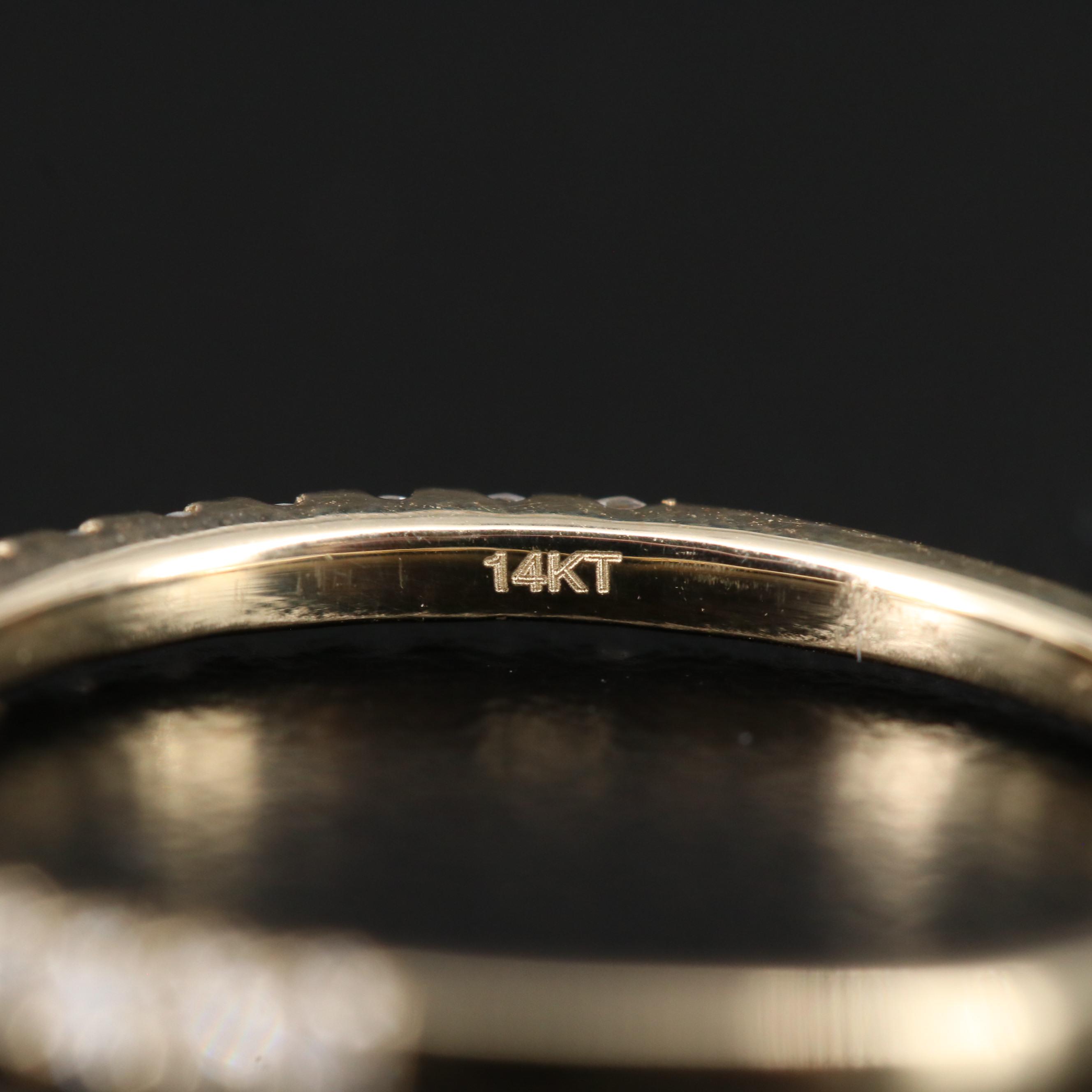 14K Diamond Ring with Channel Shoulders