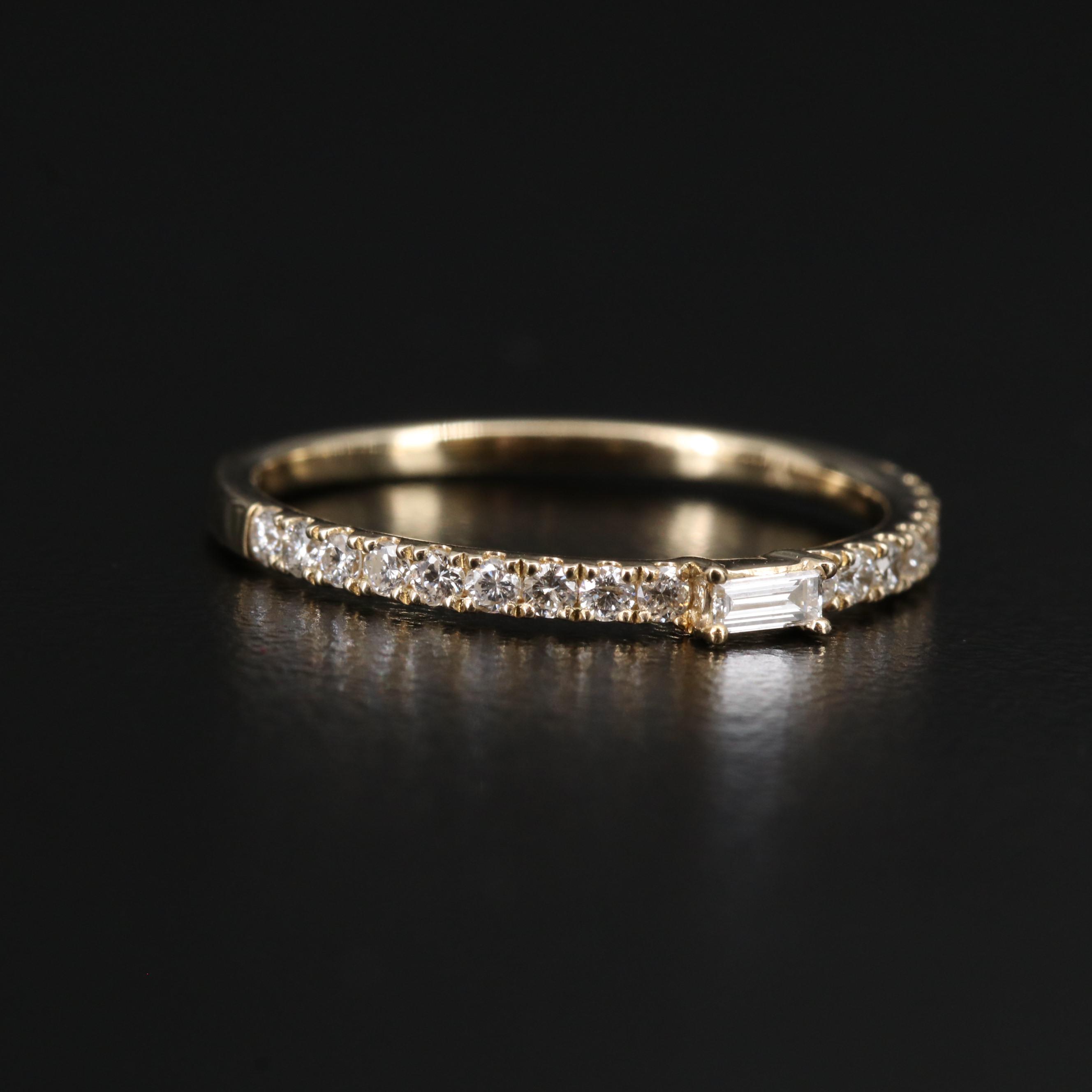 14K Diamond Ring with Channel Shoulders