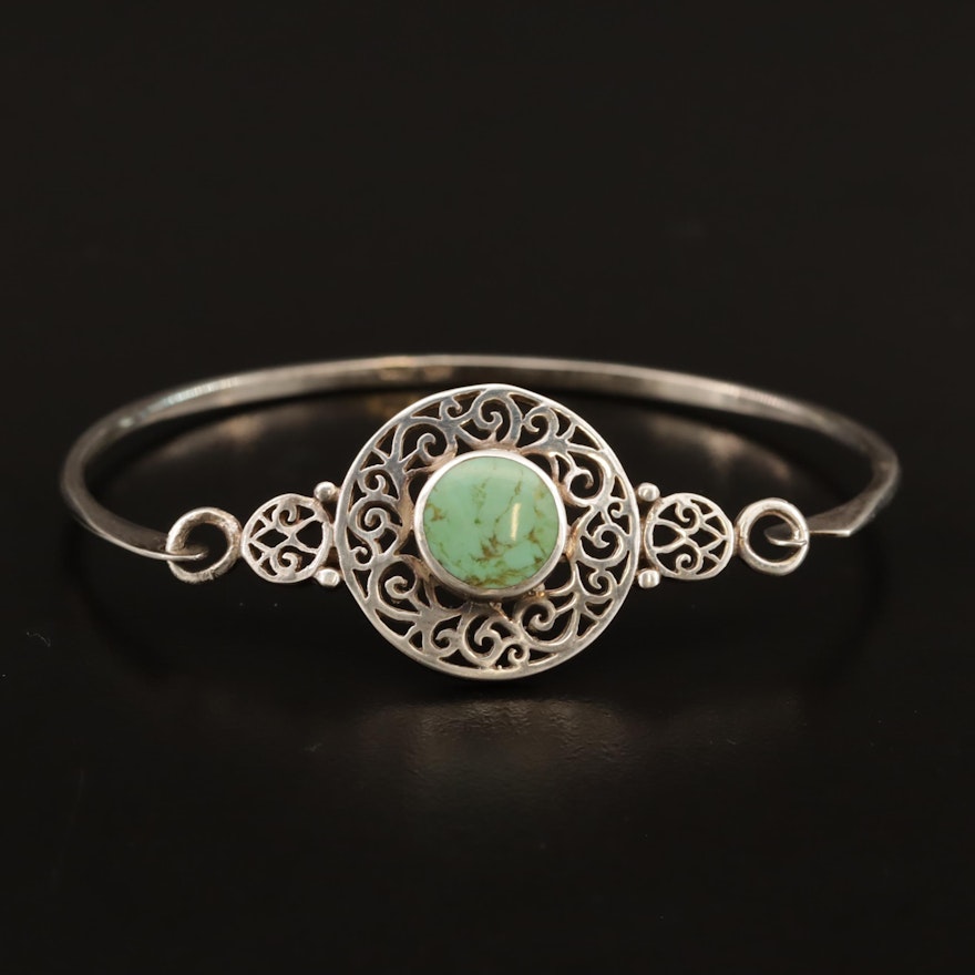 Sterling Silver Turquoise Filigree Bracelet