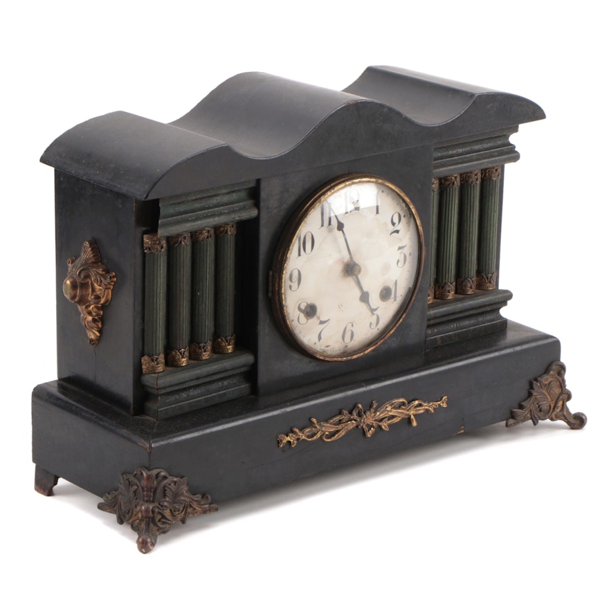 Waterbury Clock Co. Adamantine Style Mantel Clock, Late 19th Century