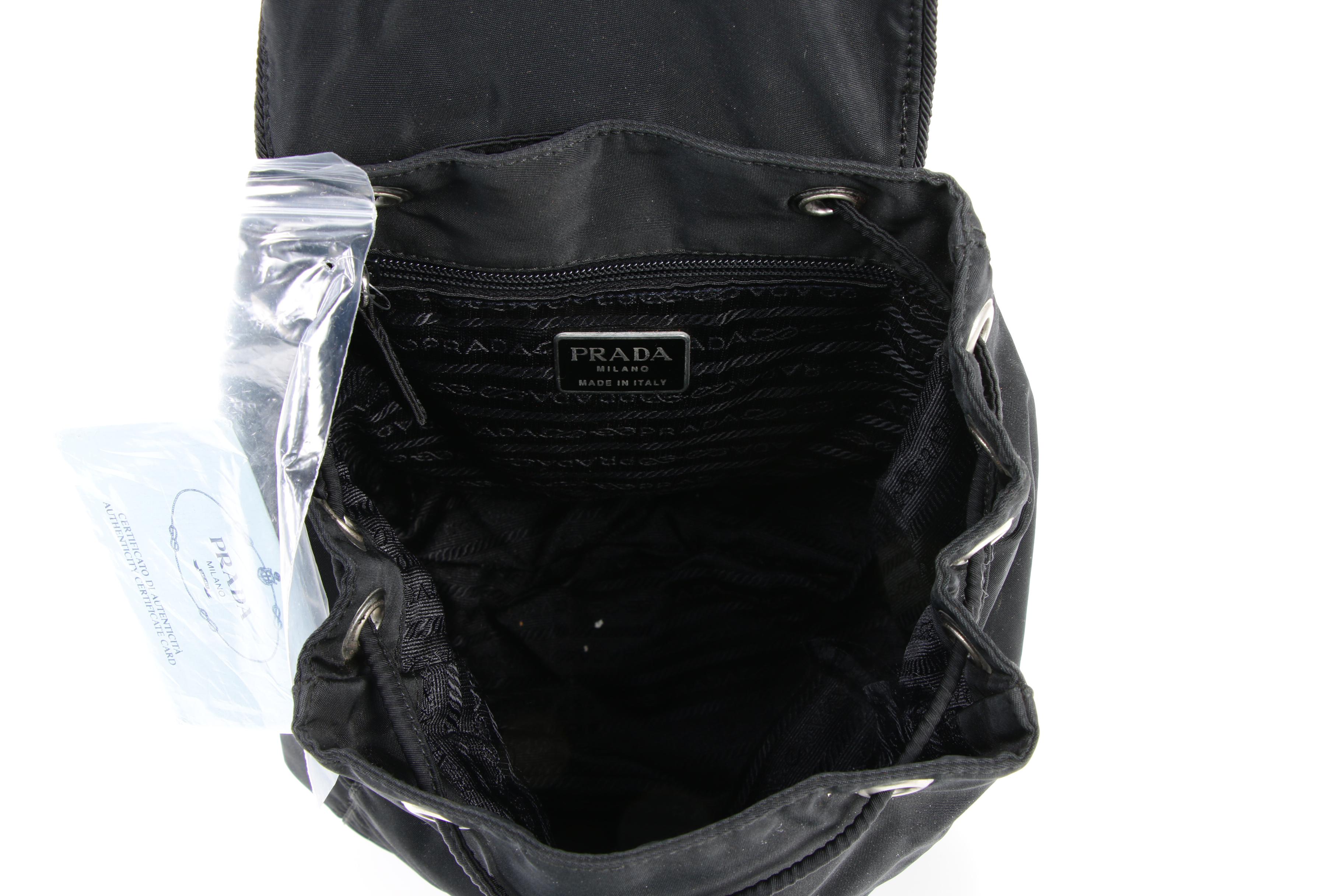 Prada Backpack Purse in Black Tessuto Nylon