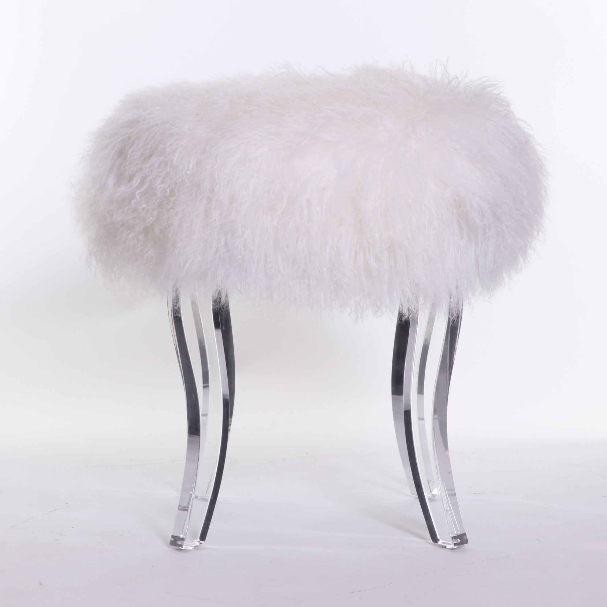 Diamond Home Modern Faux Fur and Acrylic Stools