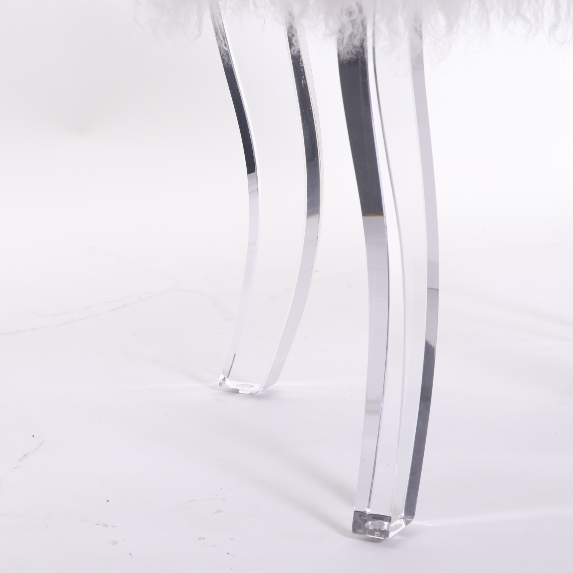 Diamond Home Modern Faux Fur and Acrylic Stools