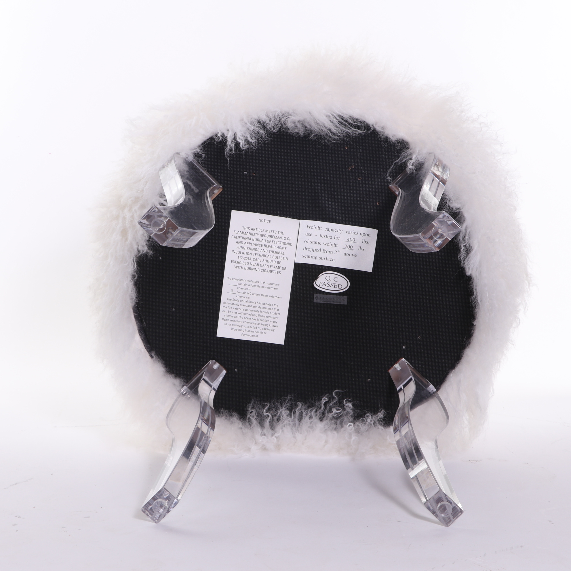 Diamond Home Modern Faux Fur and Acrylic Stools
