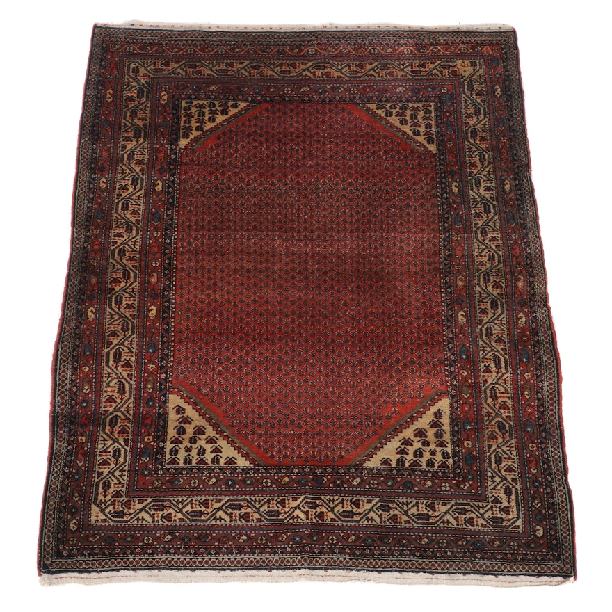 4'6 x 6'0 Hand-Knotted Persian Mir Serabend Wool Rug