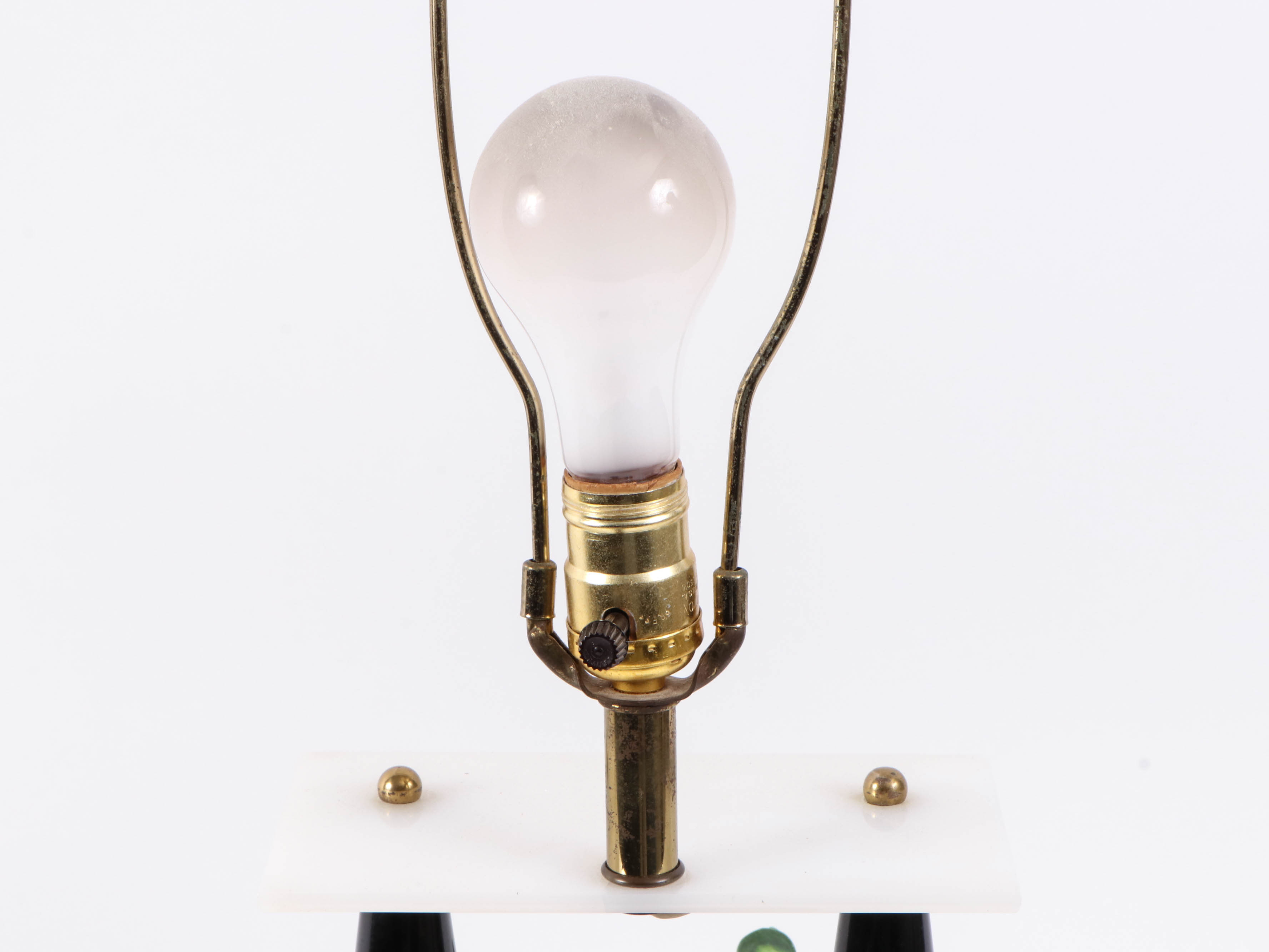 Porcelain Japanese Figure Music Box Lamp with Vase, Mid-Late 20th Century