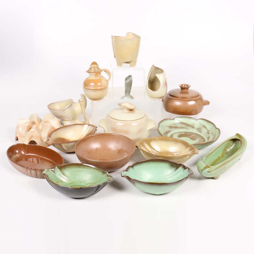 Assorted Frankoma Art Pottery Tableware, Mid to Late 20th Century