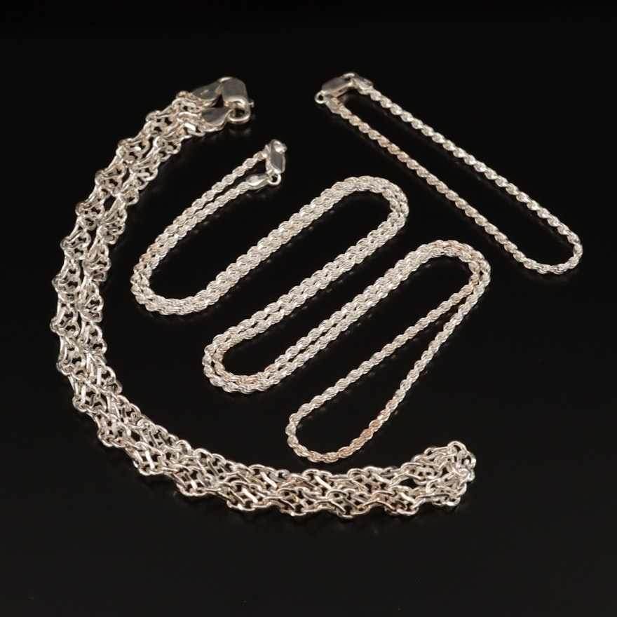 Sterling Silver Link Necklaces and Bracelet