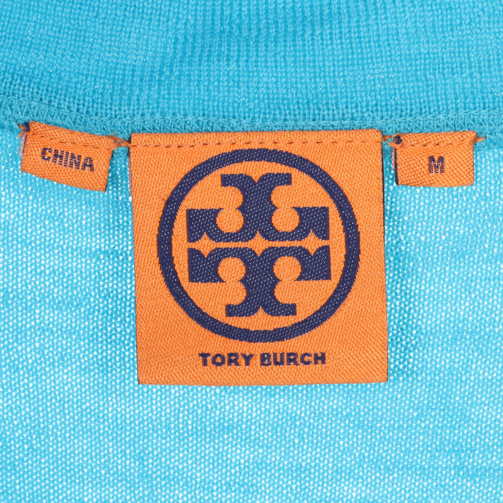 Tory Burch Navy Wool Blend Seth Blazer and Aqua Merino Wool Simone Cardigan