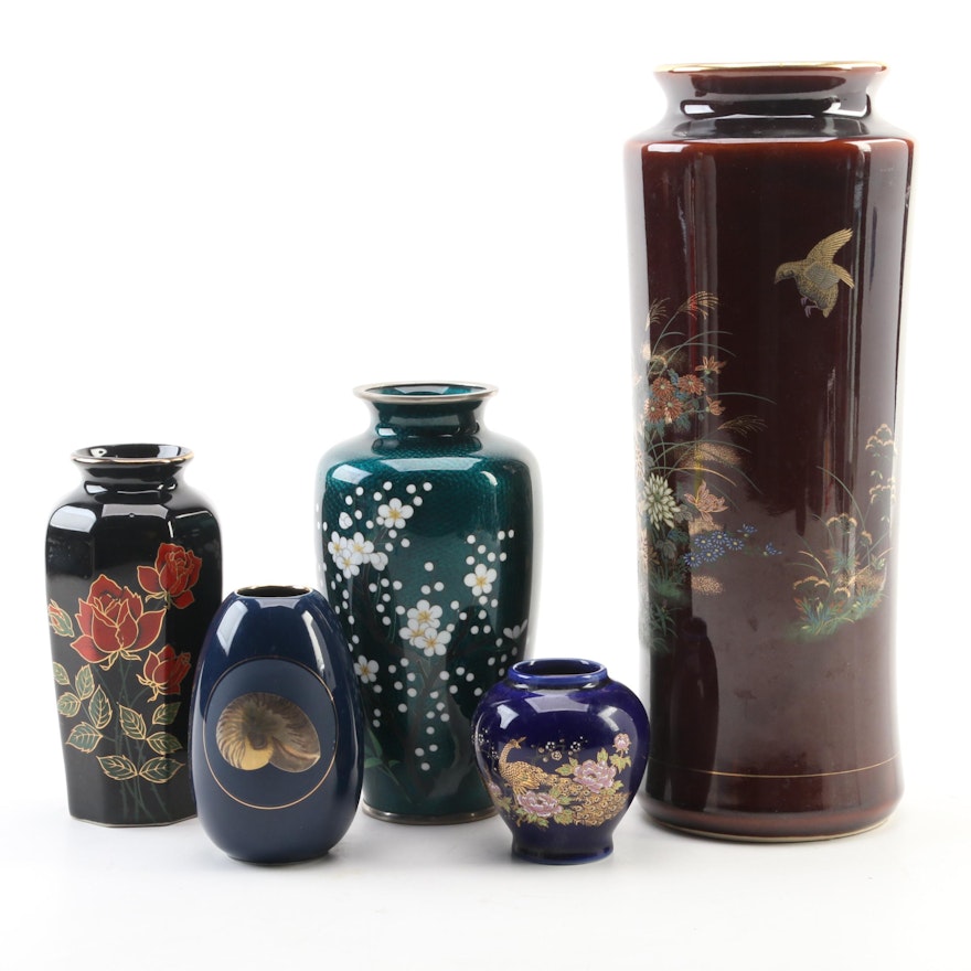 Cloisonné and Ceramic Vases, 20th Century