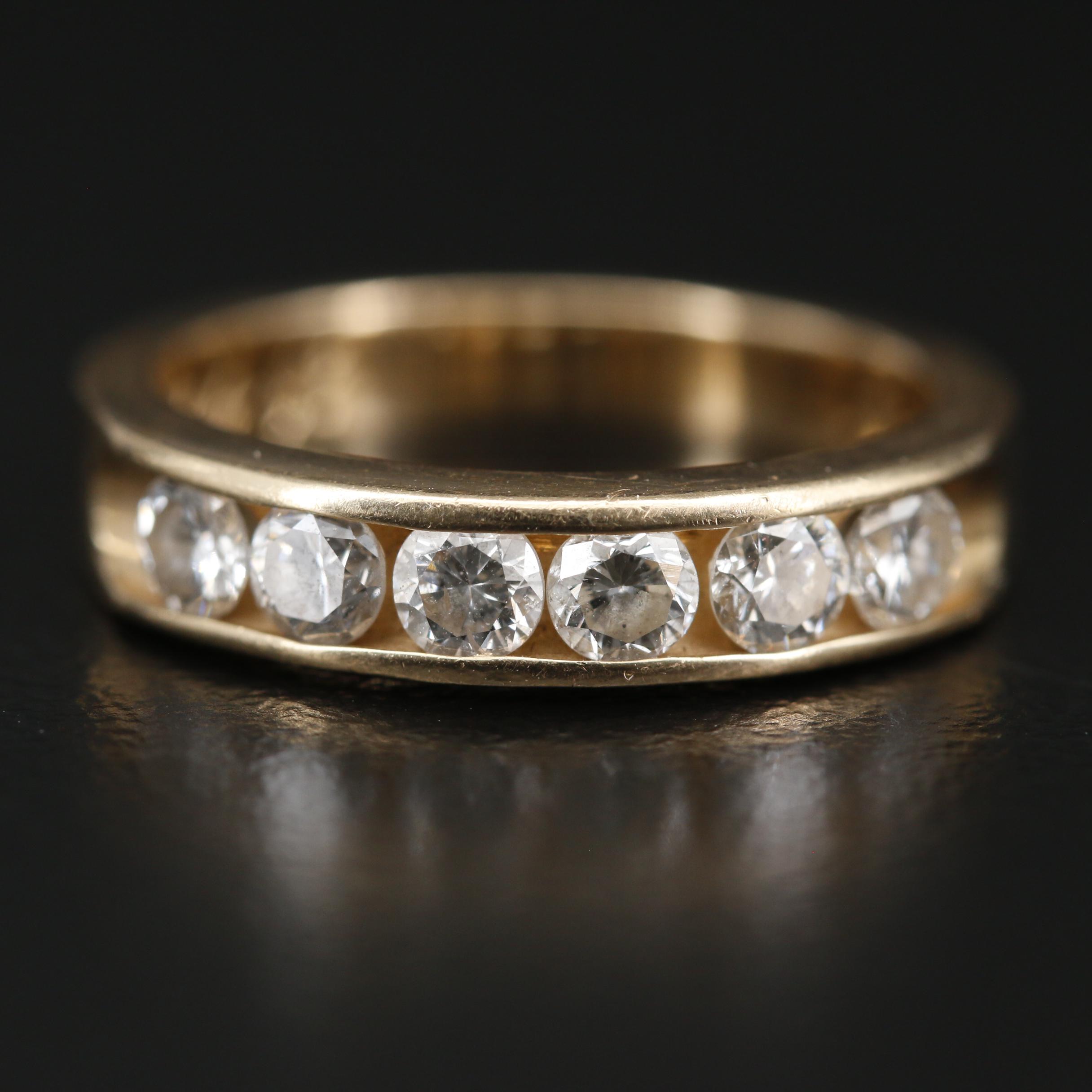 14K Channel Set Diamond Band