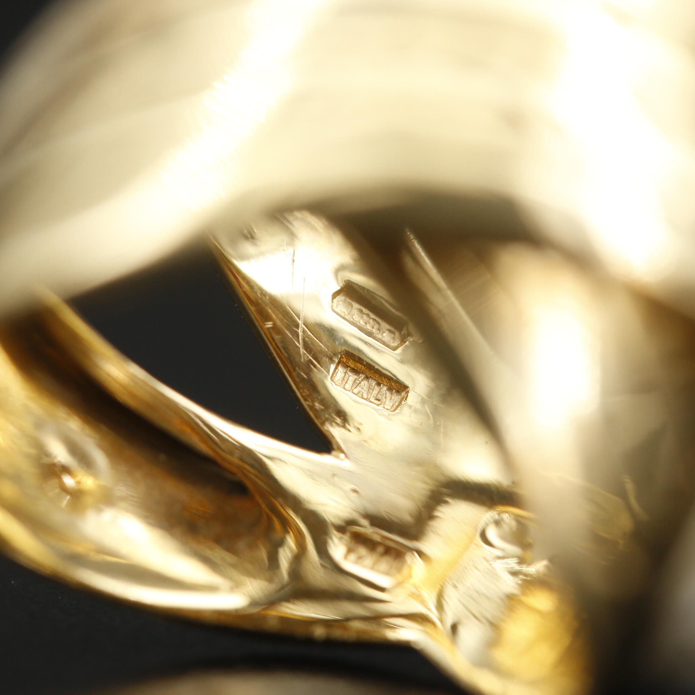 Italian 18K Banded Crossover Ring