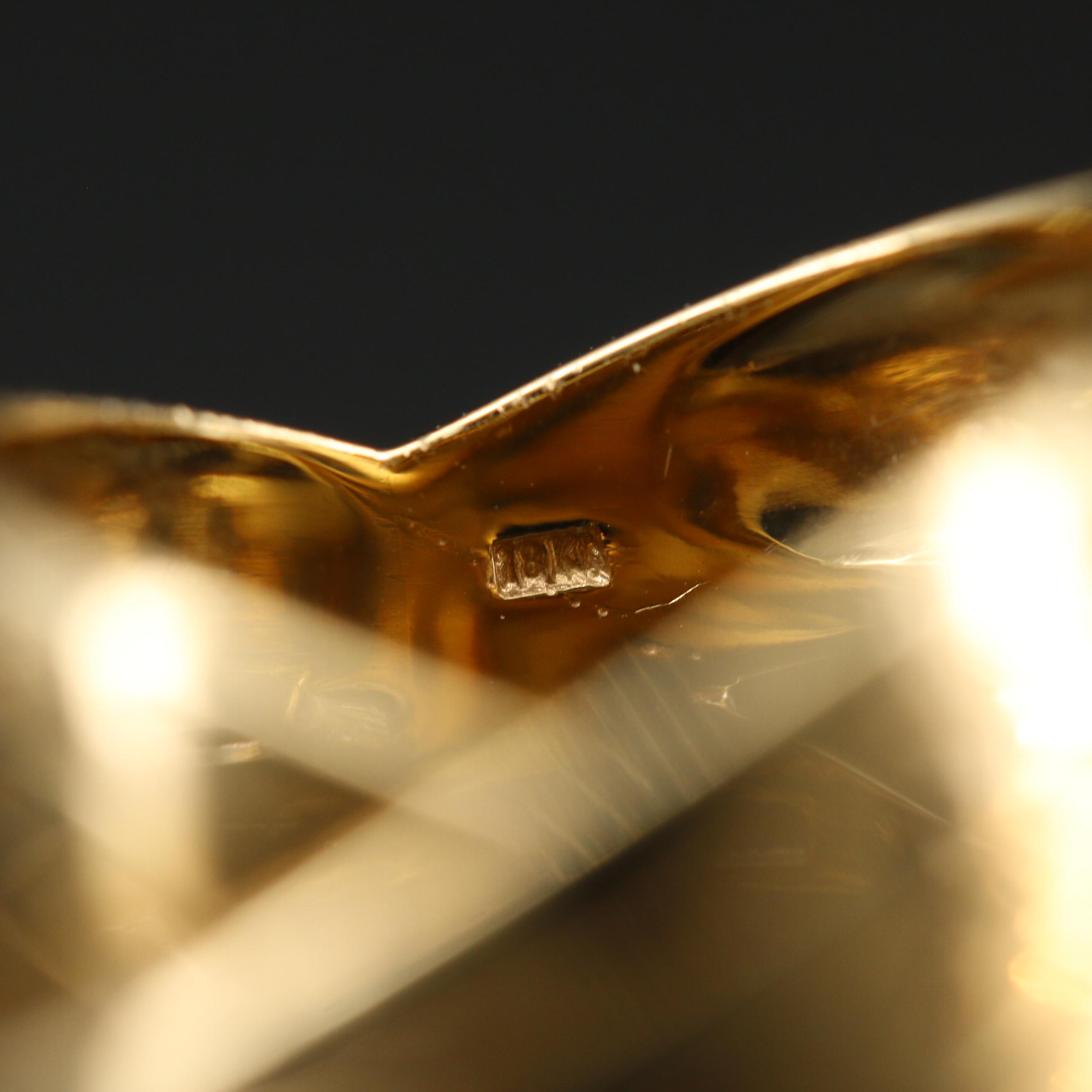 Italian 18K Banded Crossover Ring