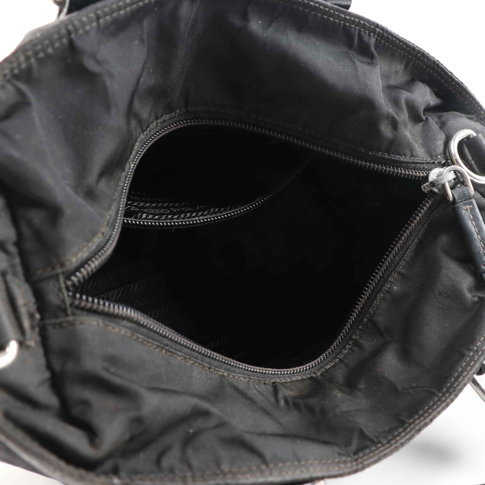 Prada Tessuto Nylon and Patent Leather Two-Way Handbag