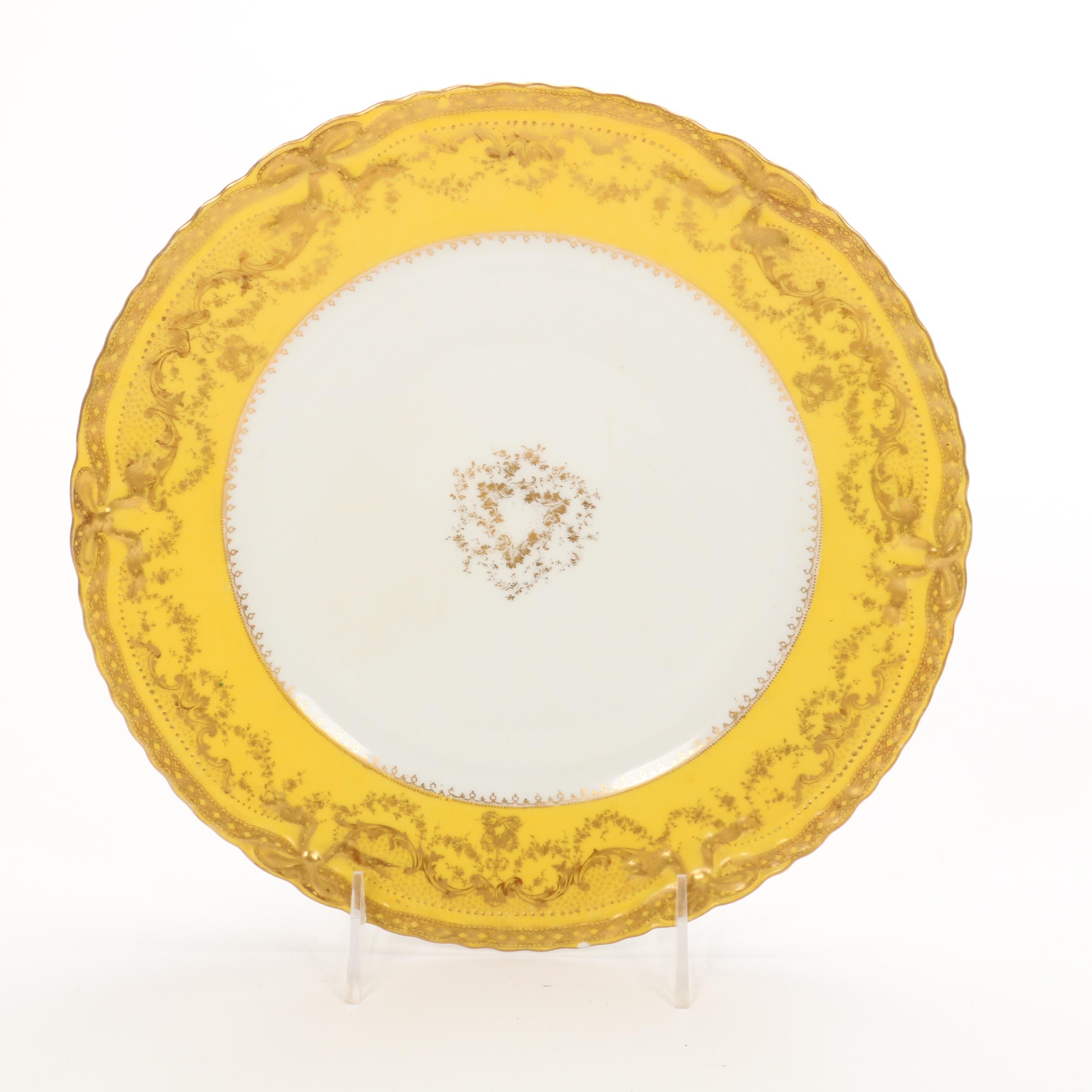 Wedgwood and Haviland Limoges Gilt Porcelain Dinner Plates