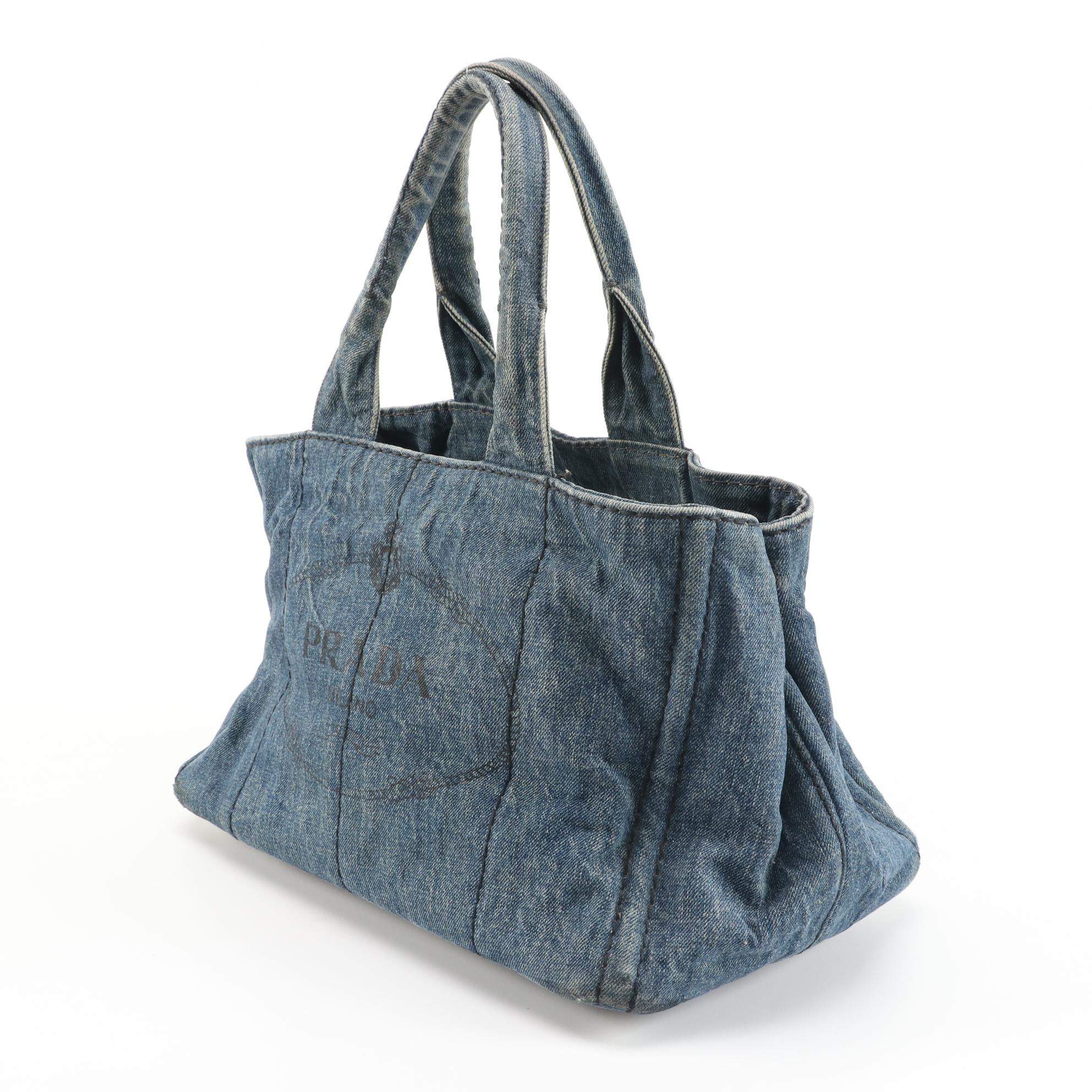 Prada Canapa Denim Tote Bag