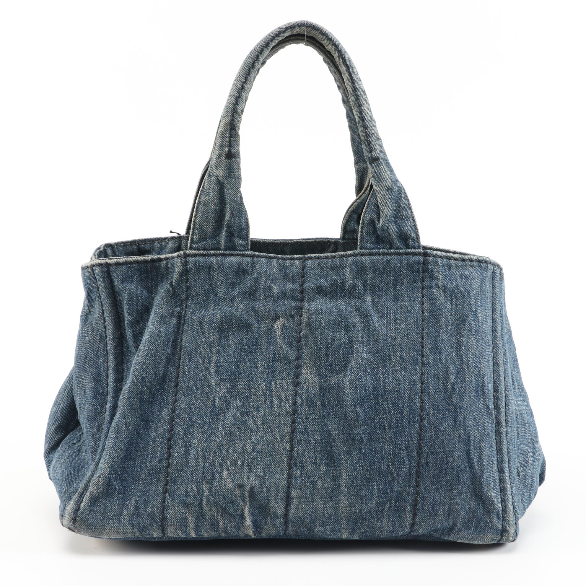 Prada Canapa Denim Tote Bag