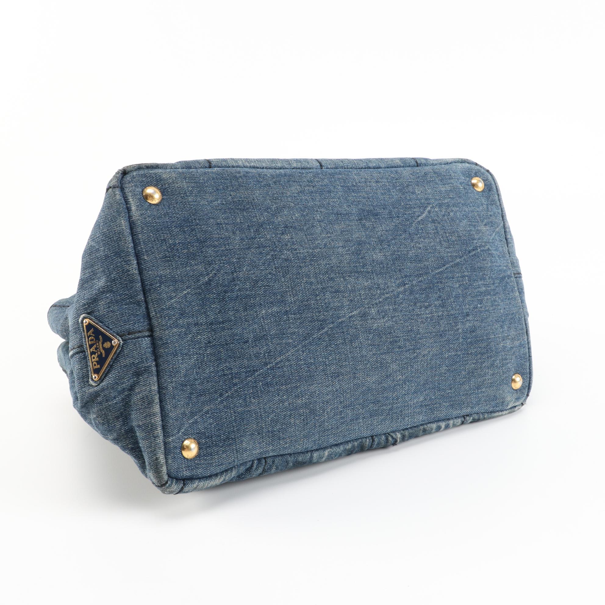 Prada Canapa Denim Tote Bag