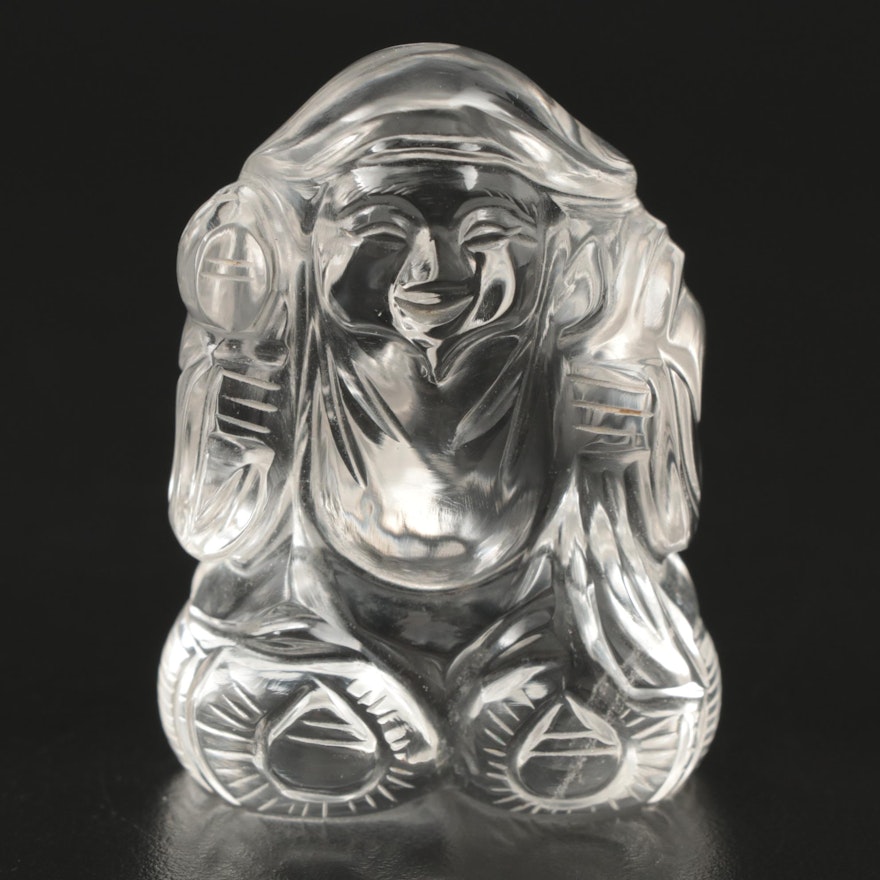 Carved Quartz Buddha Figurine