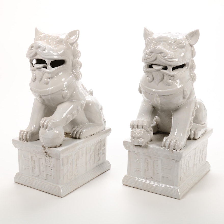 Chinese Porcelain Guardian Lions