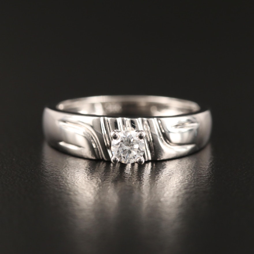 14K Diamond Solitaire Ring