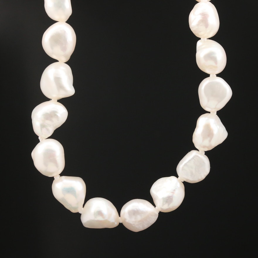 Single Strand Endless Baroque Pearl Necklace