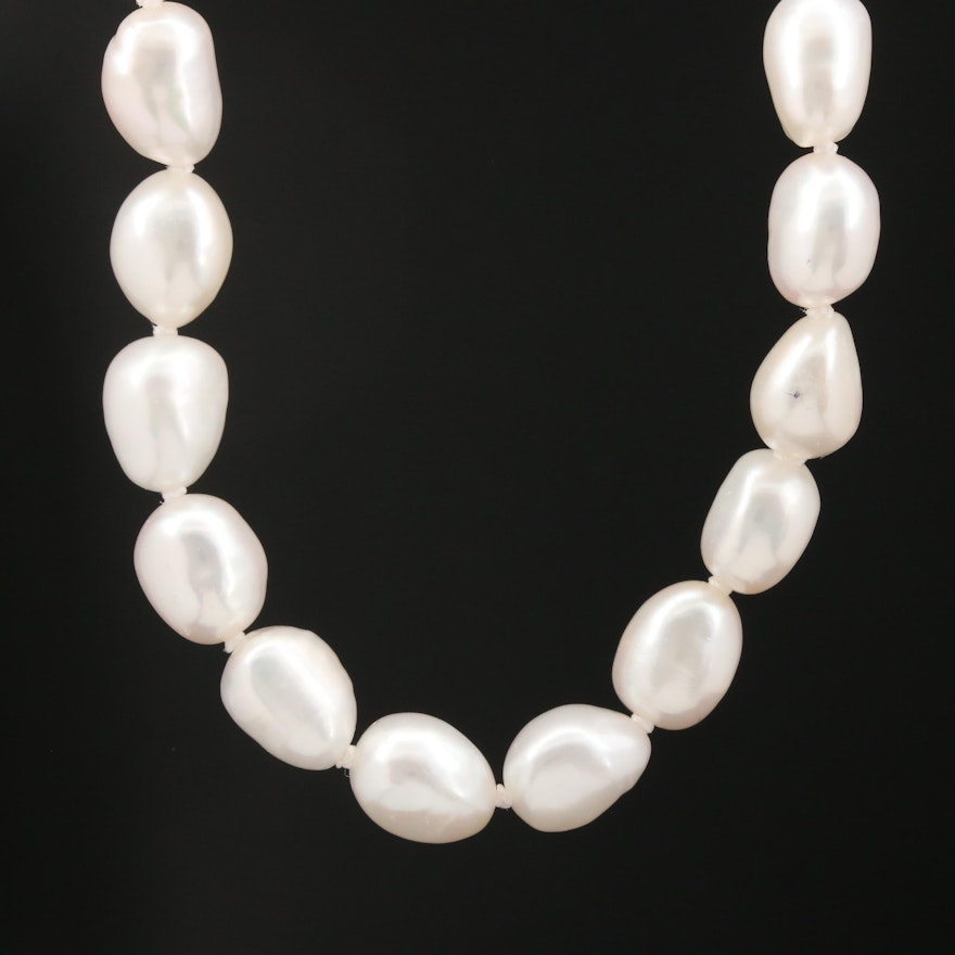 Single Strand Endless Baroque Pearl Necklace