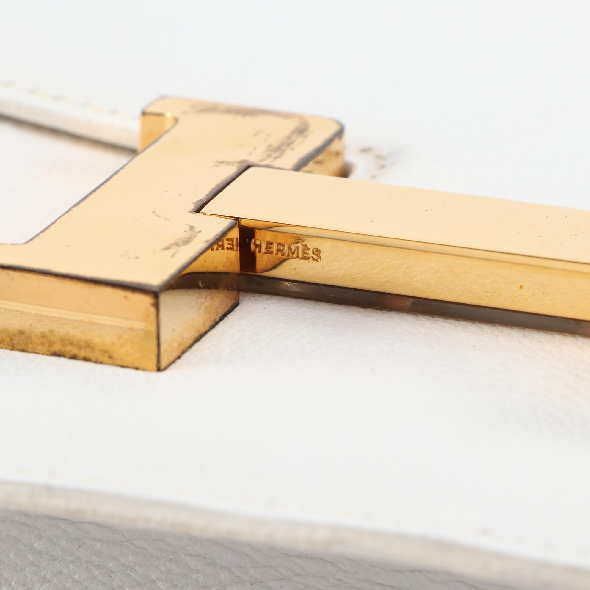 Hermès Constance 23 in White Veau Grain Lisse Leather