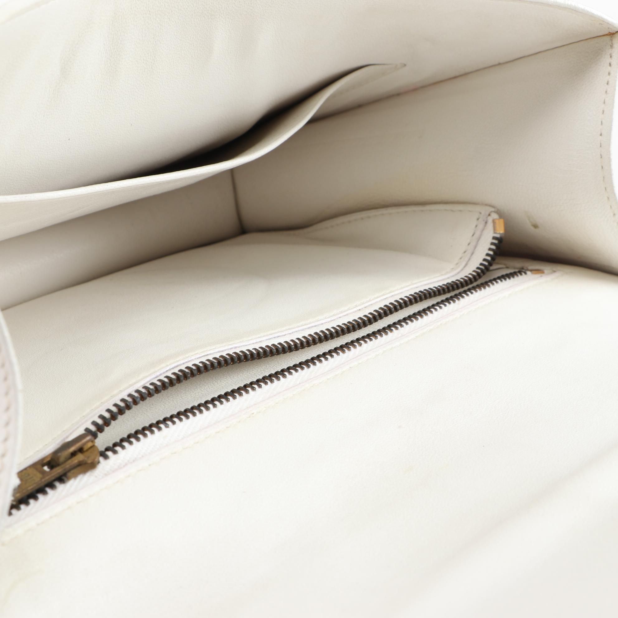 Hermès Constance 23 in White Veau Grain Lisse Leather