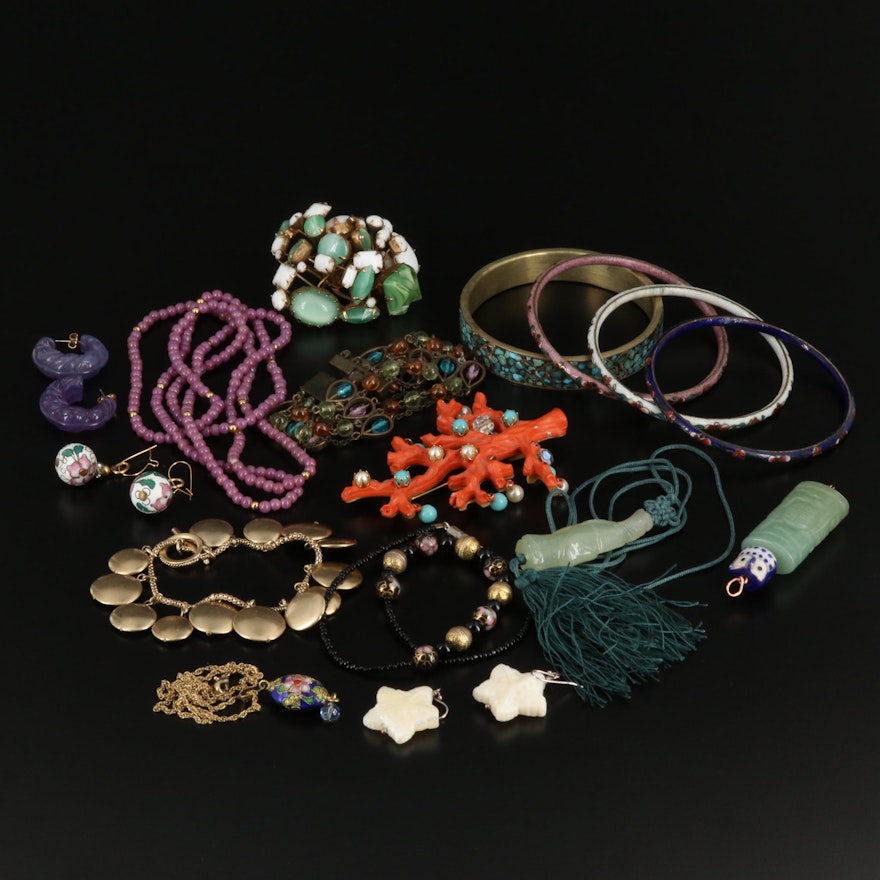 Assorted Jewelry Selection Featuring Serpentine and Aventurine