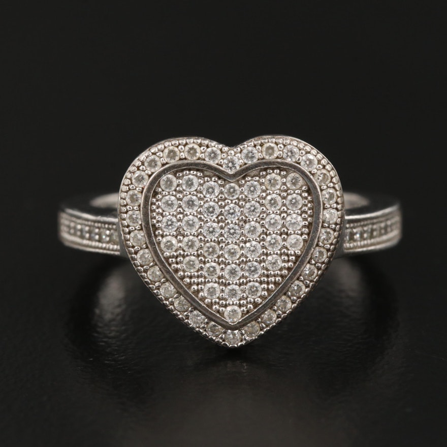 Sterling Cubic Zirconia Heart Ring