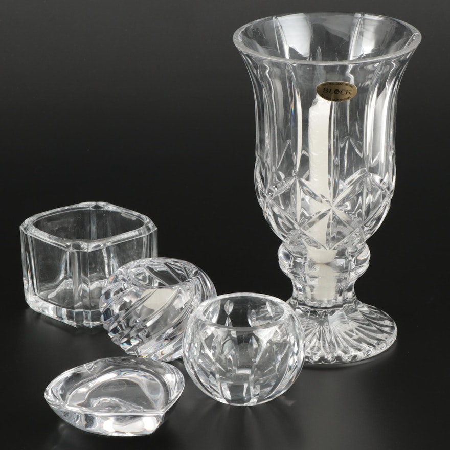 Gorham, Block, and Other Crystal Candle Holders and Décor