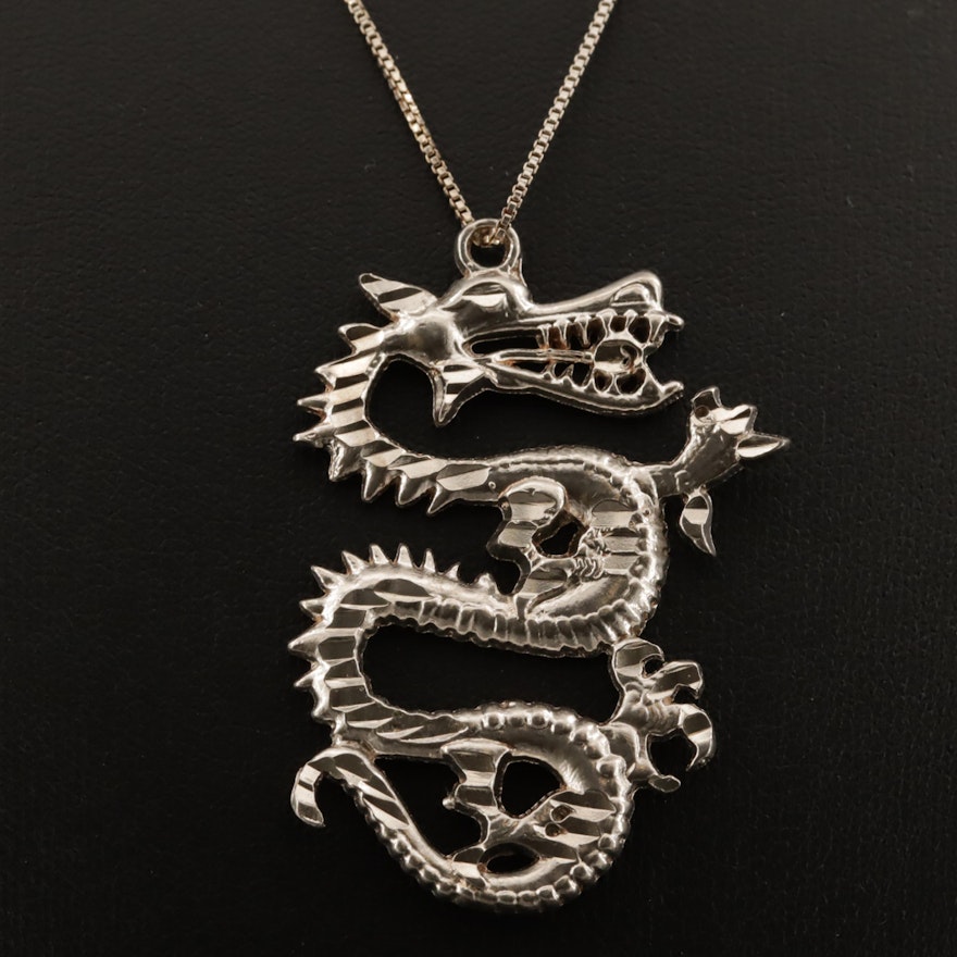 Sterling Silver Dragon Necklace