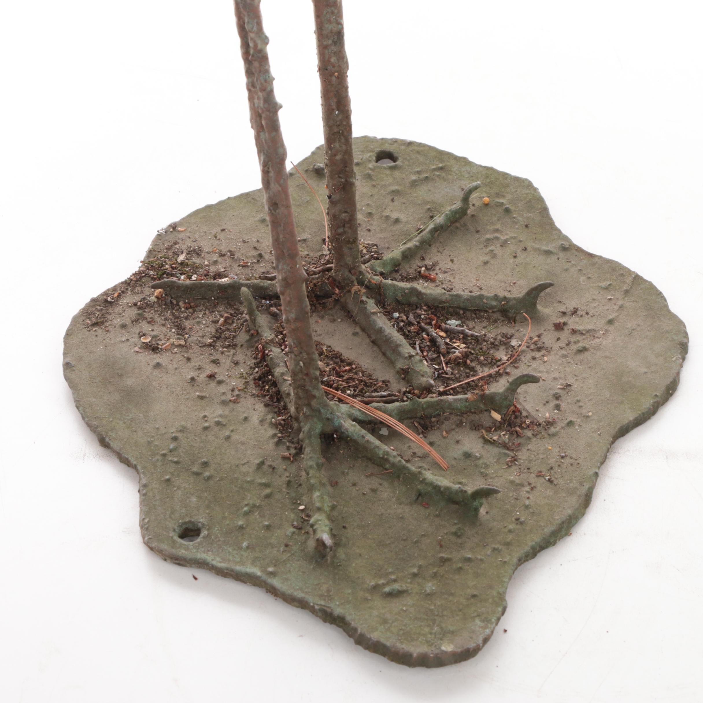 Welded Scrap Metal Outdoor Folk Sculpture of Heron