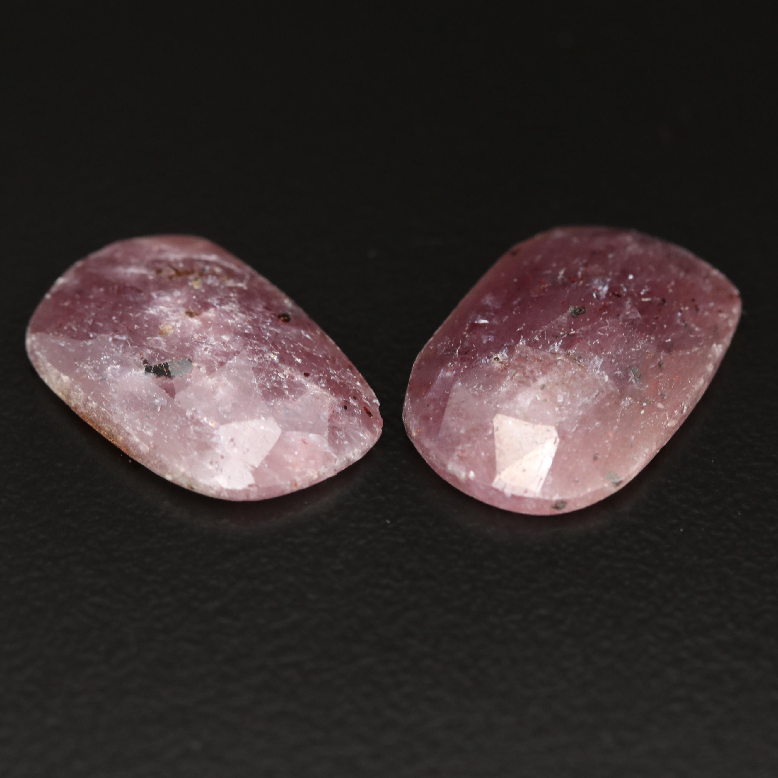 Loose  18.21 CTW Matched Pair Free Form Corundum