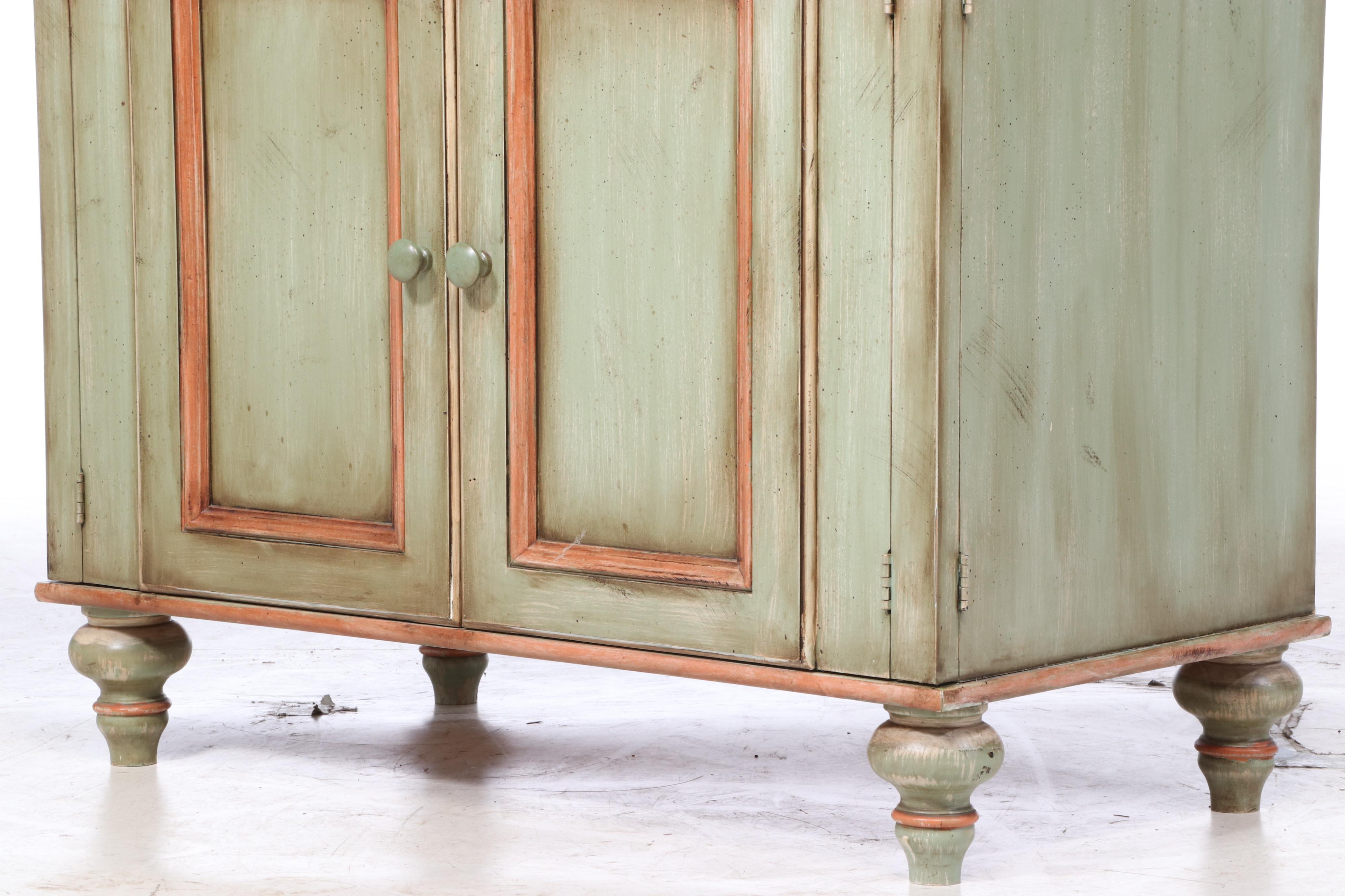 Romweber Paint-Decorated Media Cabinet Armoire