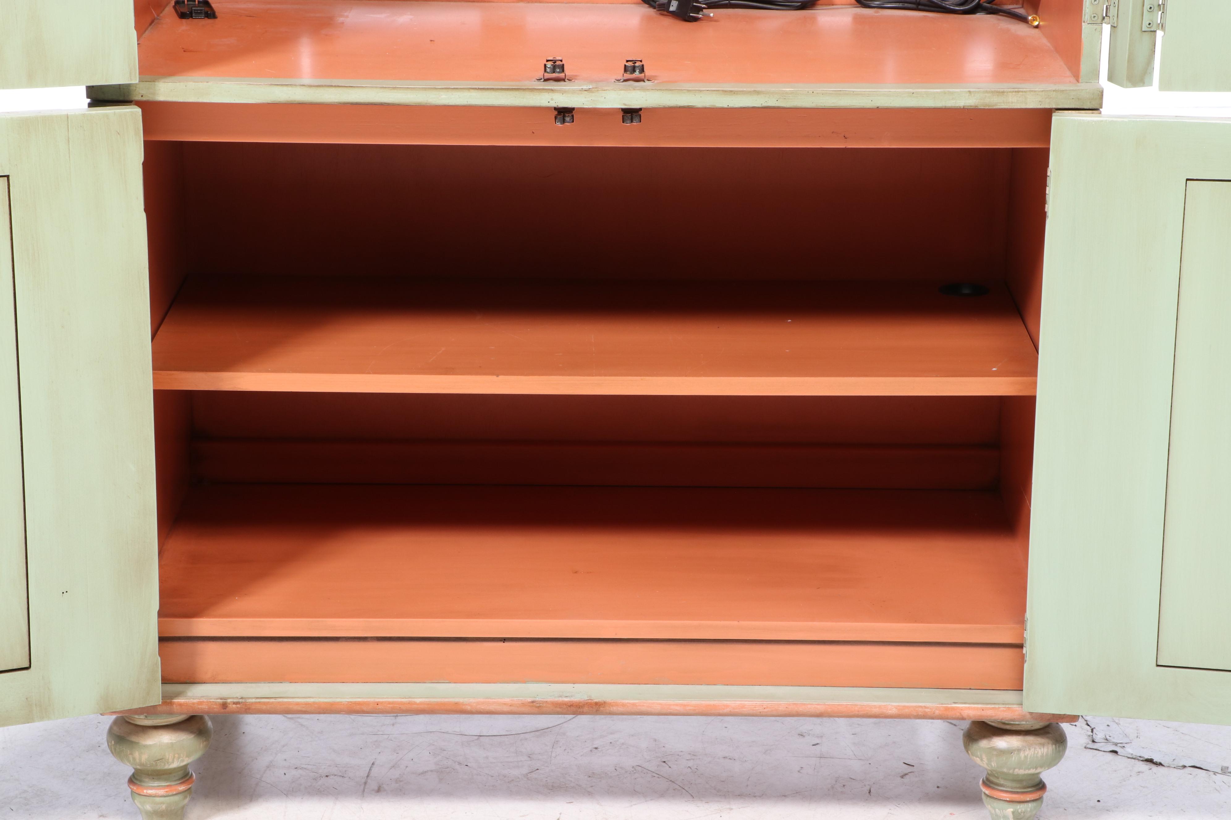 Romweber Paint-Decorated Media Cabinet Armoire