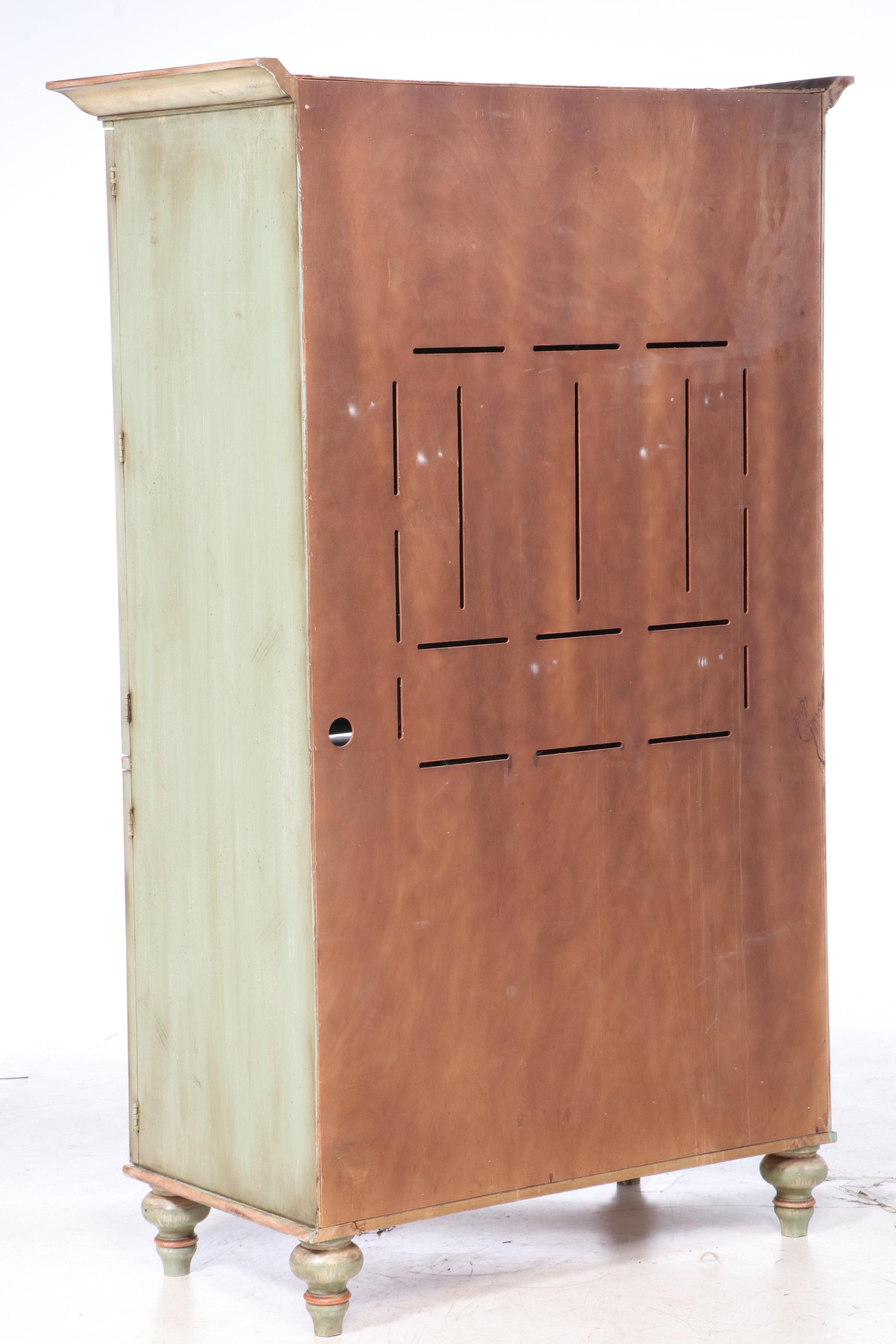 Romweber Paint-Decorated Media Cabinet Armoire