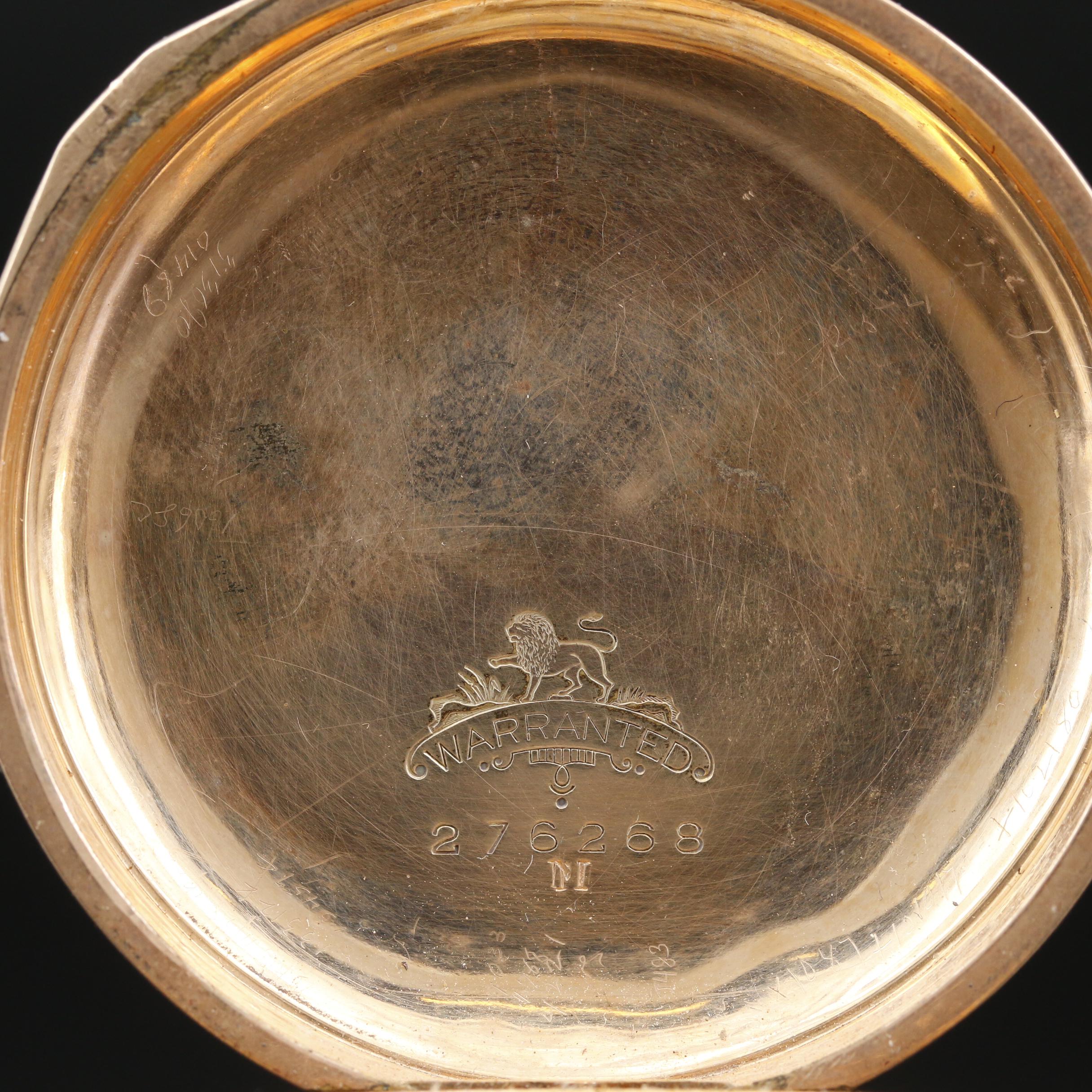 E. Huguenin Swiss Chronograph Gold Filled Open Face Pocket Watch