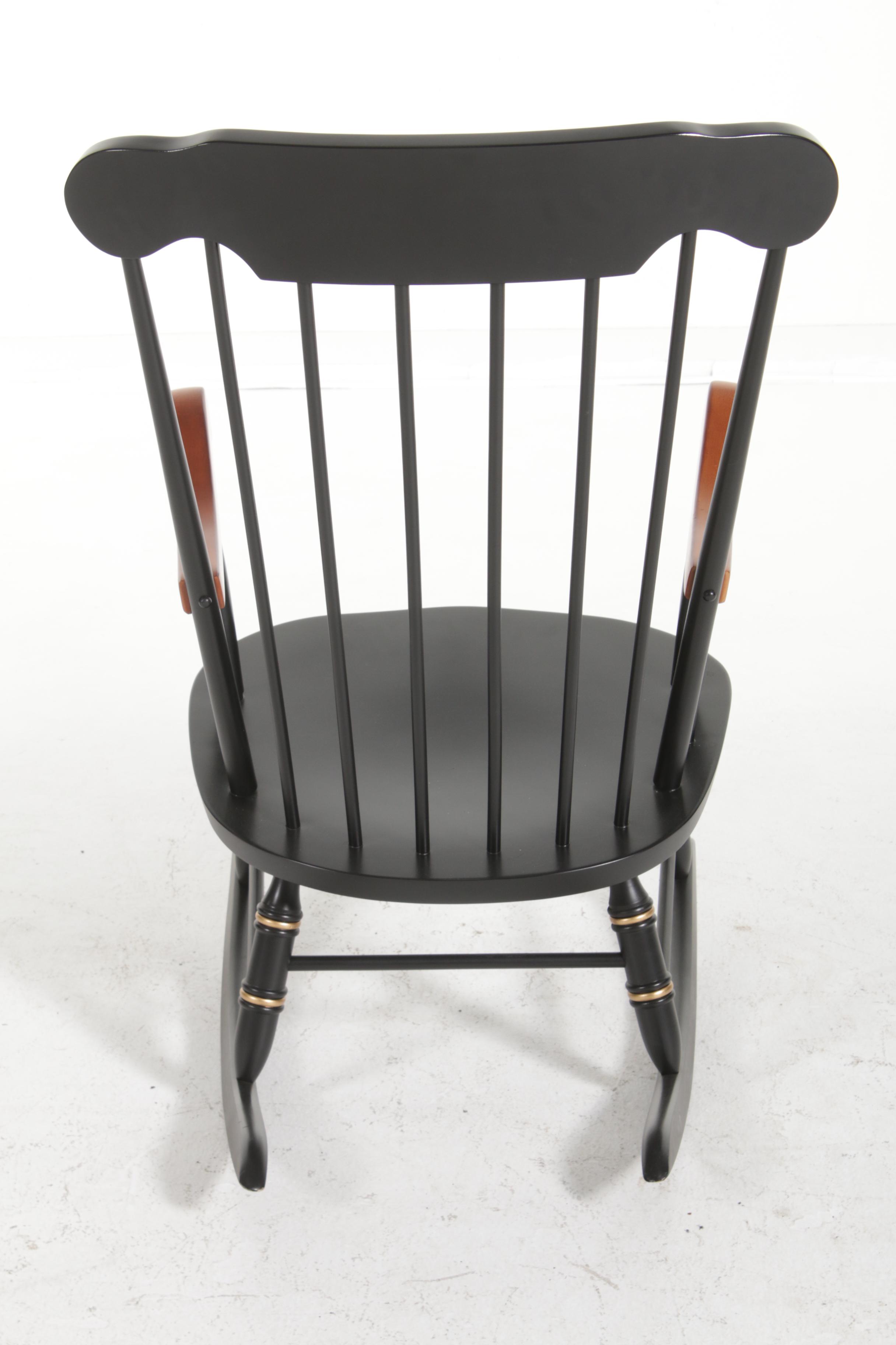 Boone Industries Ohio State University Cherry and Ebonized Wood Rocking Chair