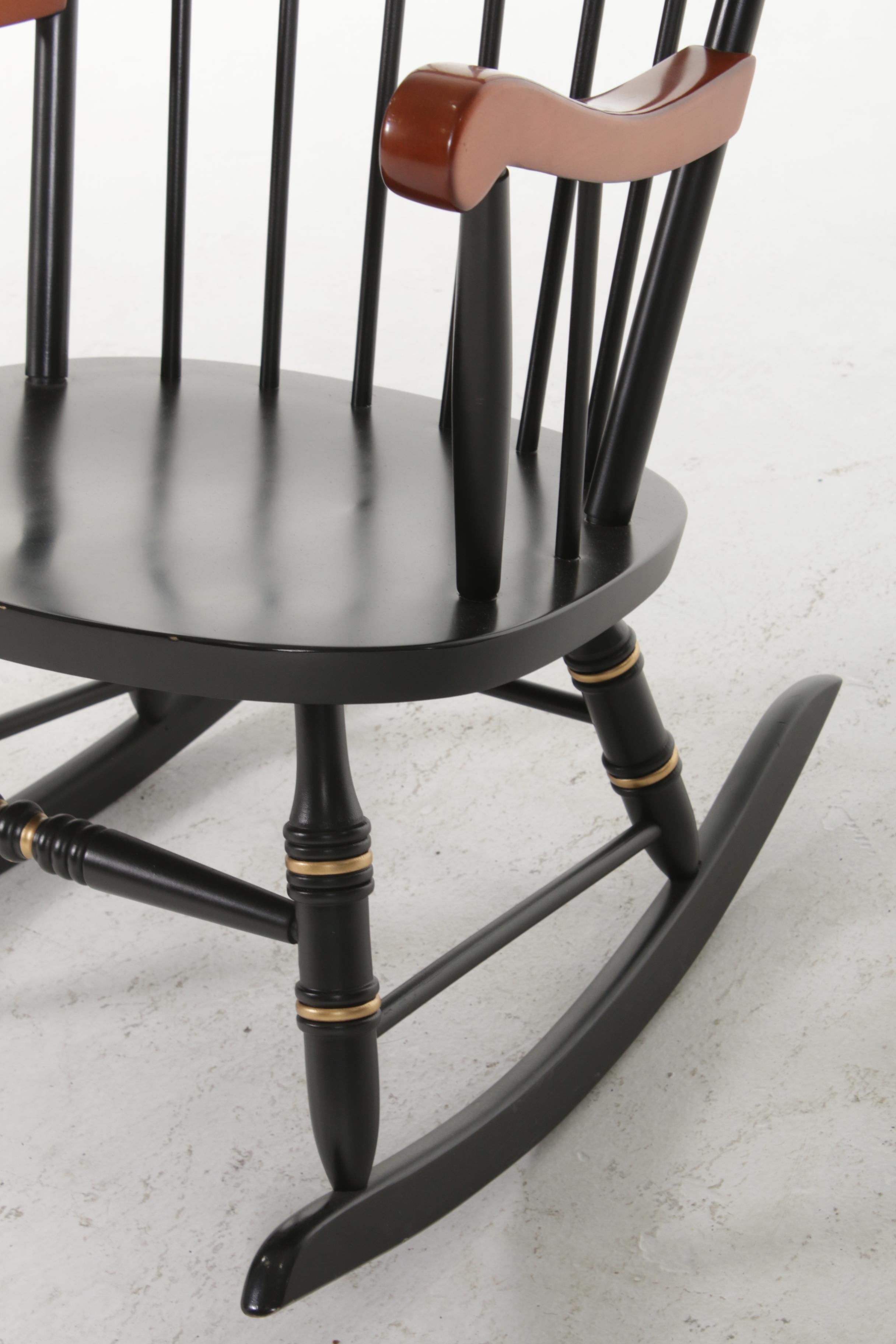 Boone Industries Ohio State University Cherry and Ebonized Wood Rocking Chair