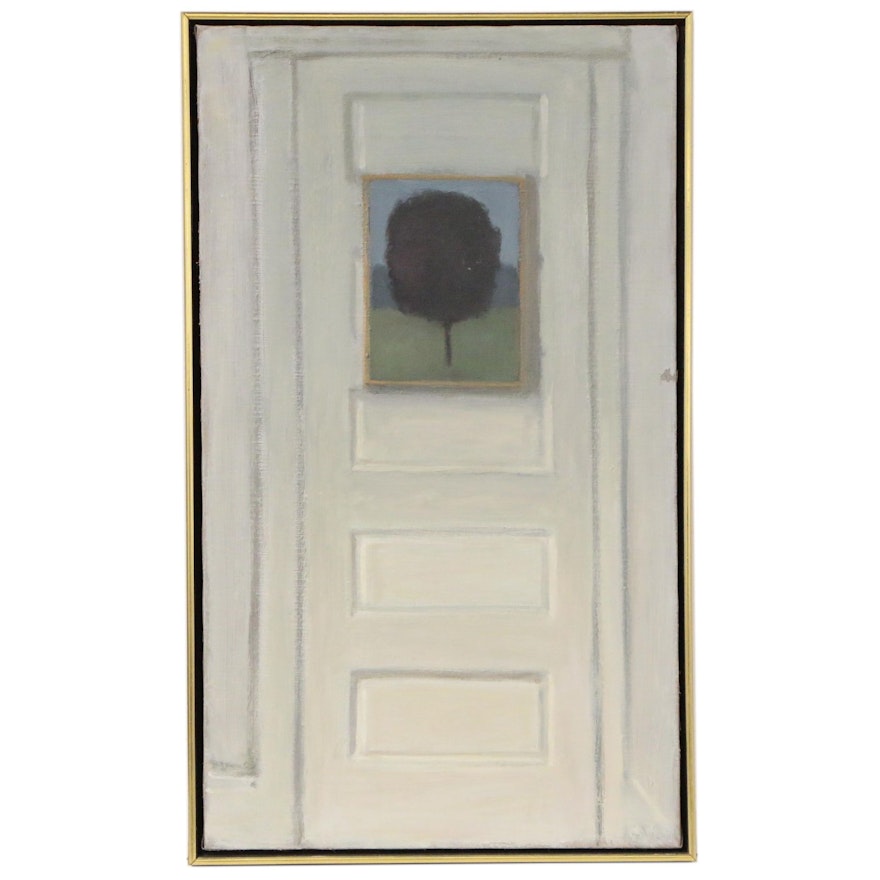 Christine Oil Painting of Door, 1975