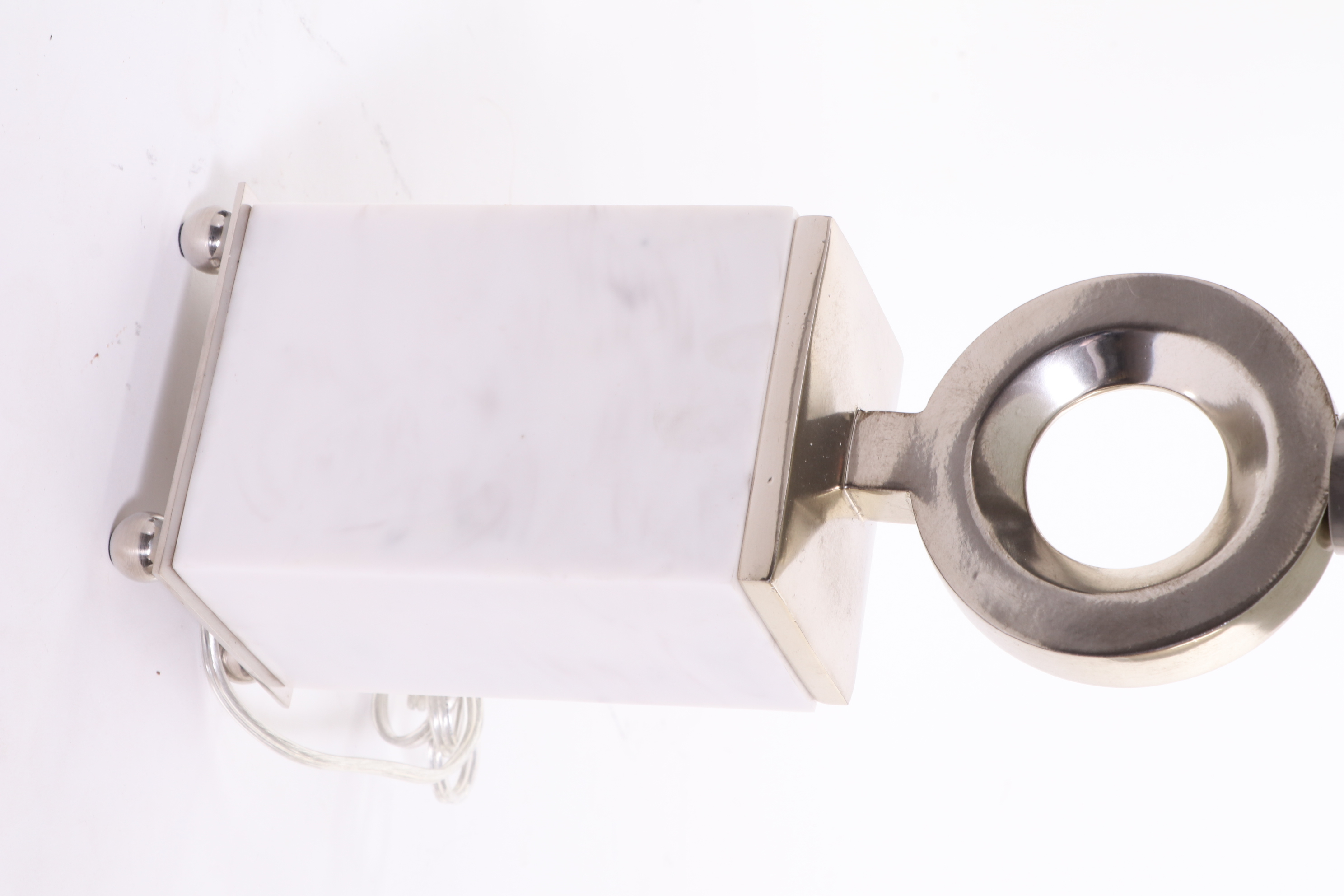 Modern Marbleized Table Lamps with Fabric Shades