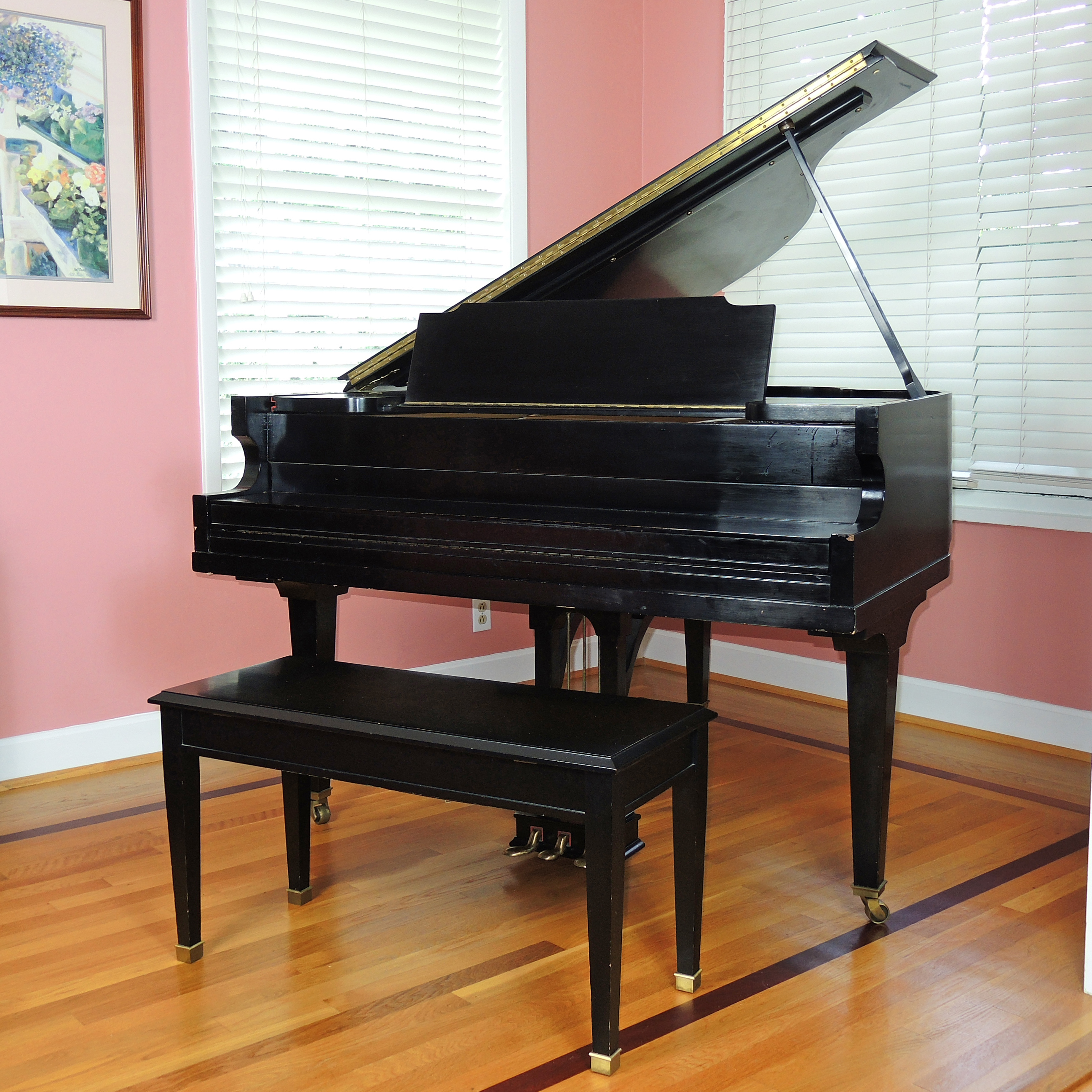 Vose & Sons Baby Grand Piano with Bench, Mid to Late 20th Century