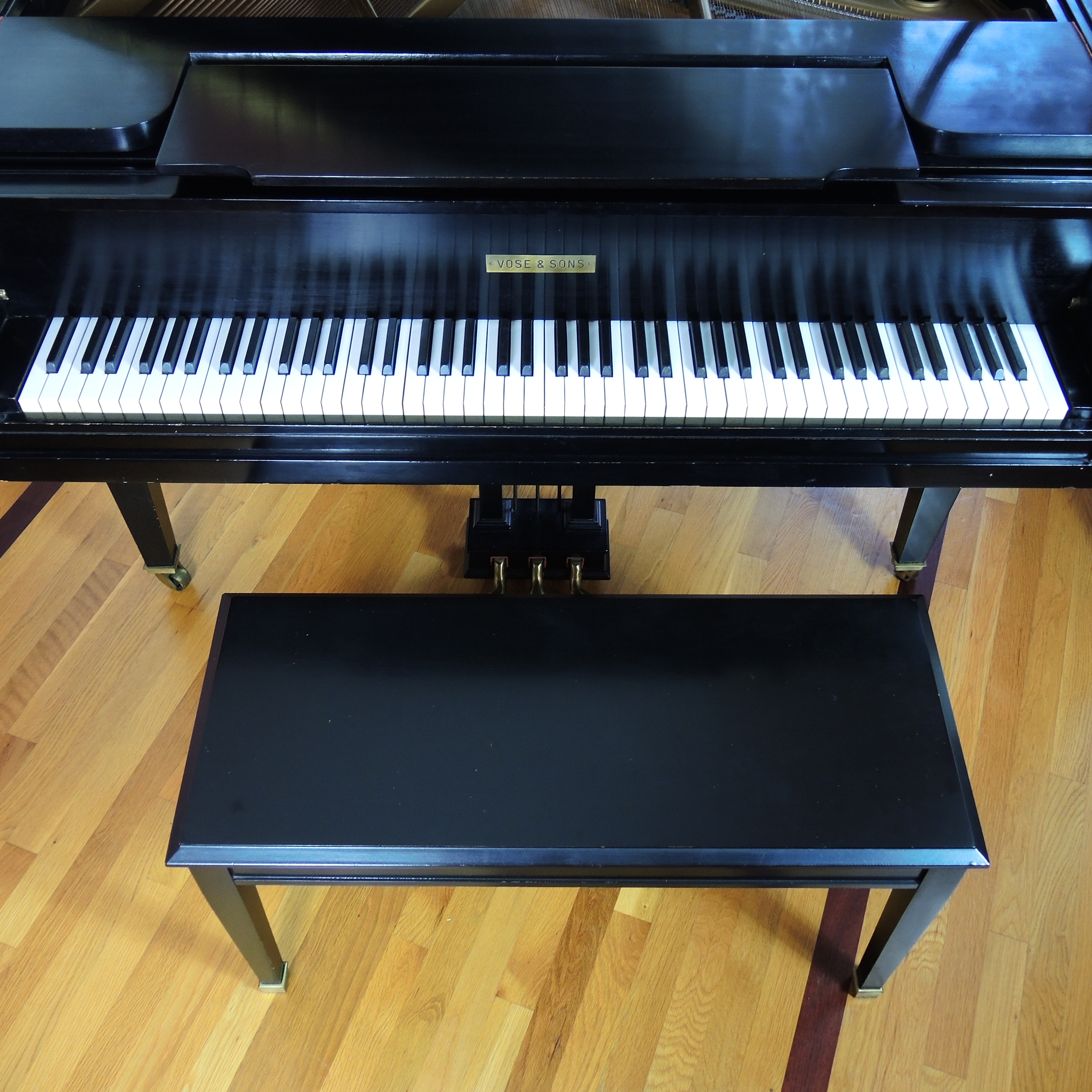 Vose & Sons Baby Grand Piano with Bench, Mid to Late 20th Century