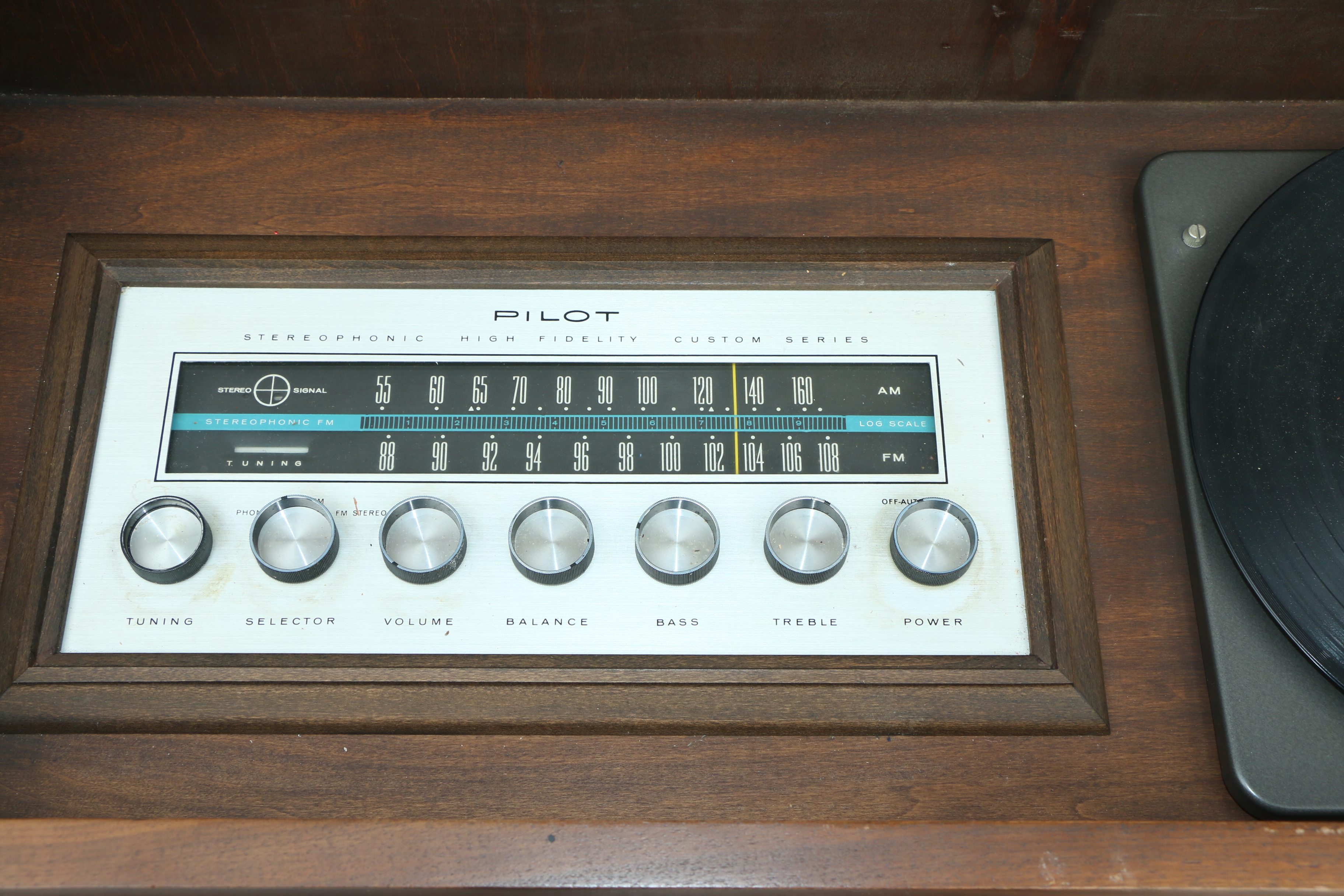 Pilot Stereophonic High Fidelity Radio Phonograph Console, Mid-20th Century