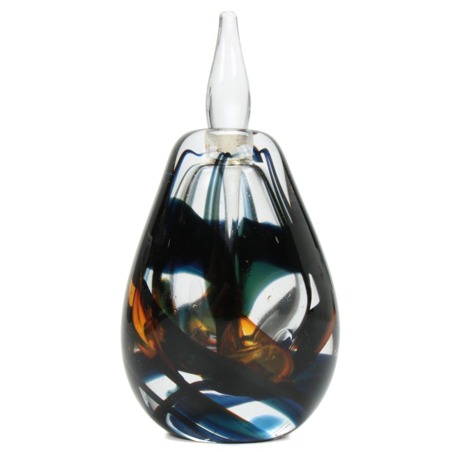 David Goldhagen Handblown Art Glass Perfume Bottle, 1982